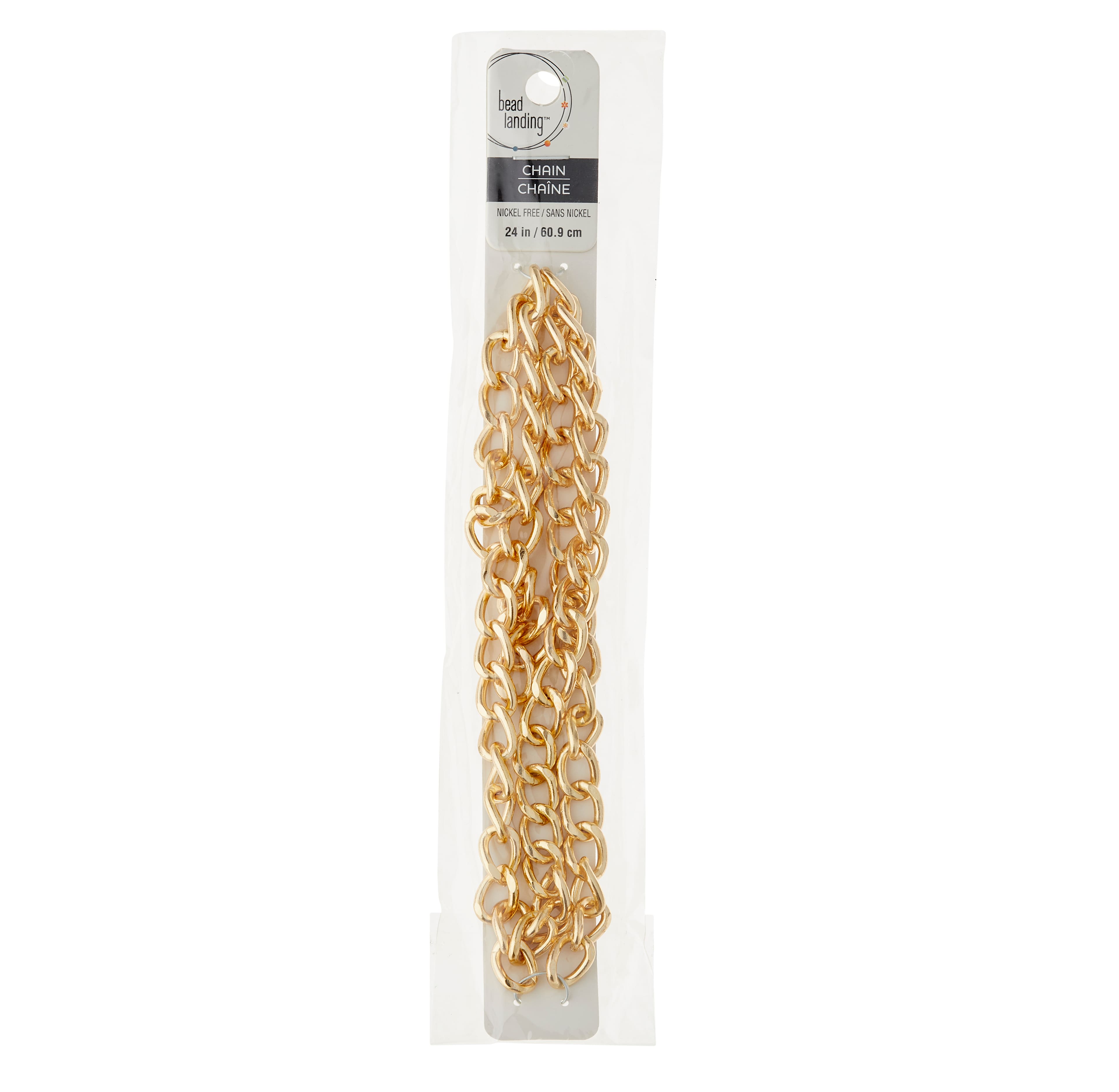 Large Gold Flat Curb Chain By Bead Landing™