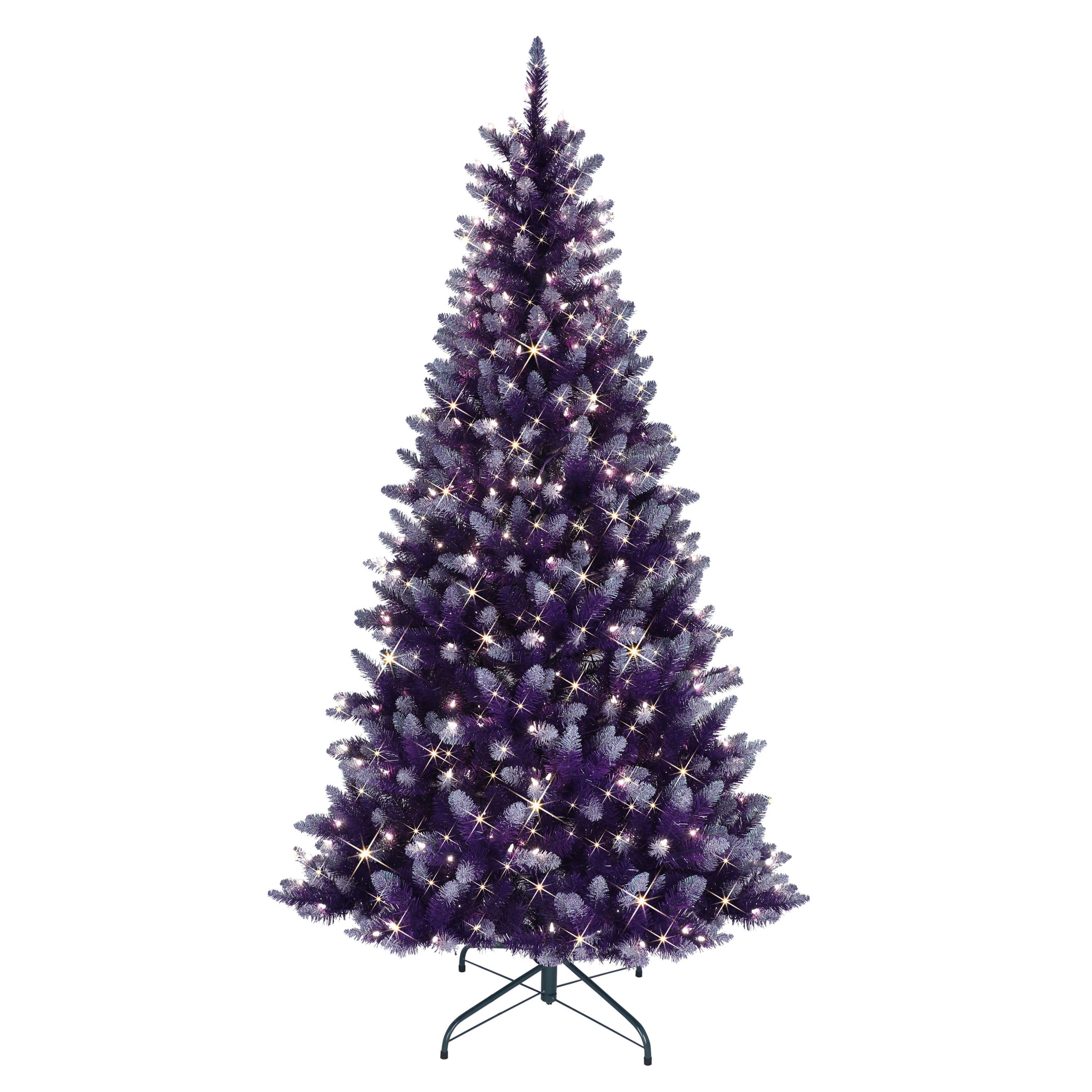 6.5ft. Pre-Lit Fashion Purple Artificial Christmas Tree, Clear Lights