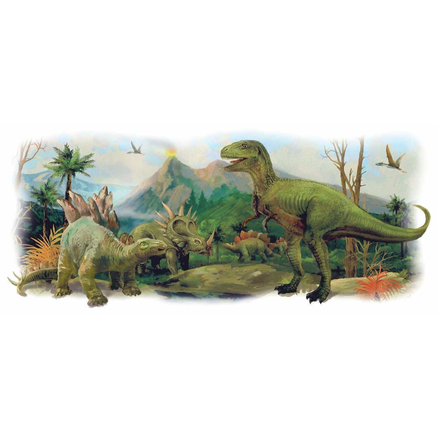 RoomMates Dinosaurs Scene Peel &#x26; Stick Wall Graphic