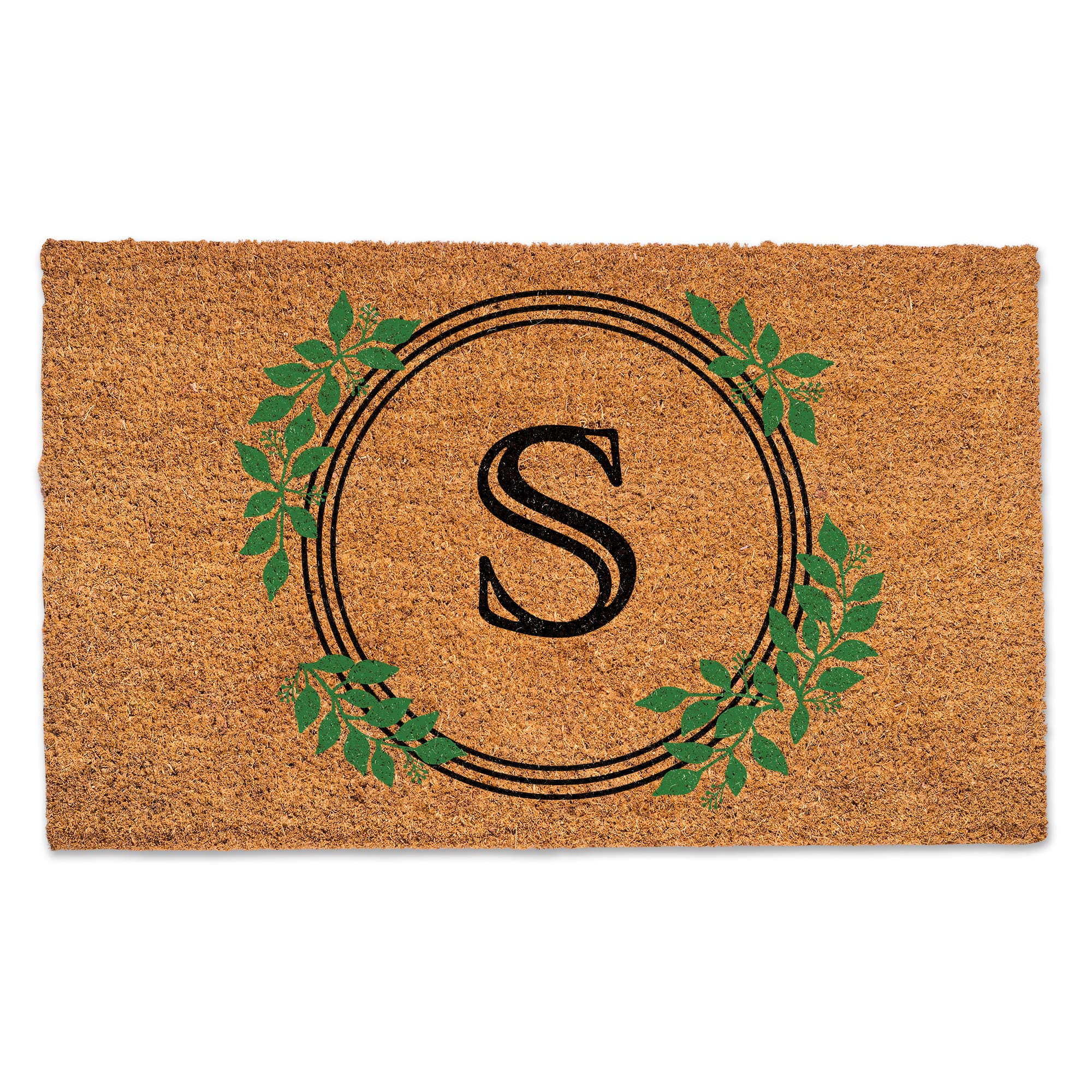 Laurel Circle Monogram Door Mat
