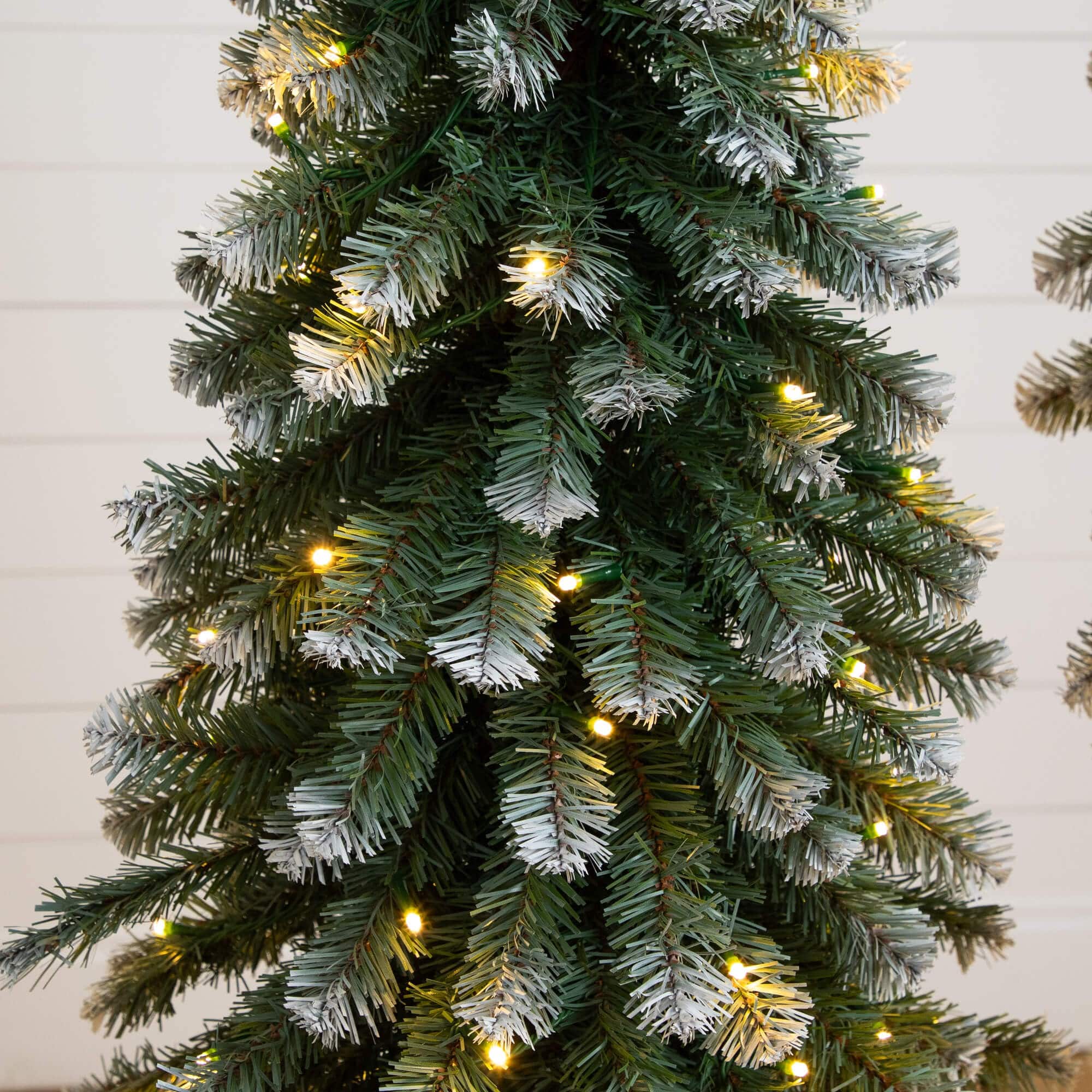 Pre-Lit Frosted Pine Artificial Christmas Tree Set
