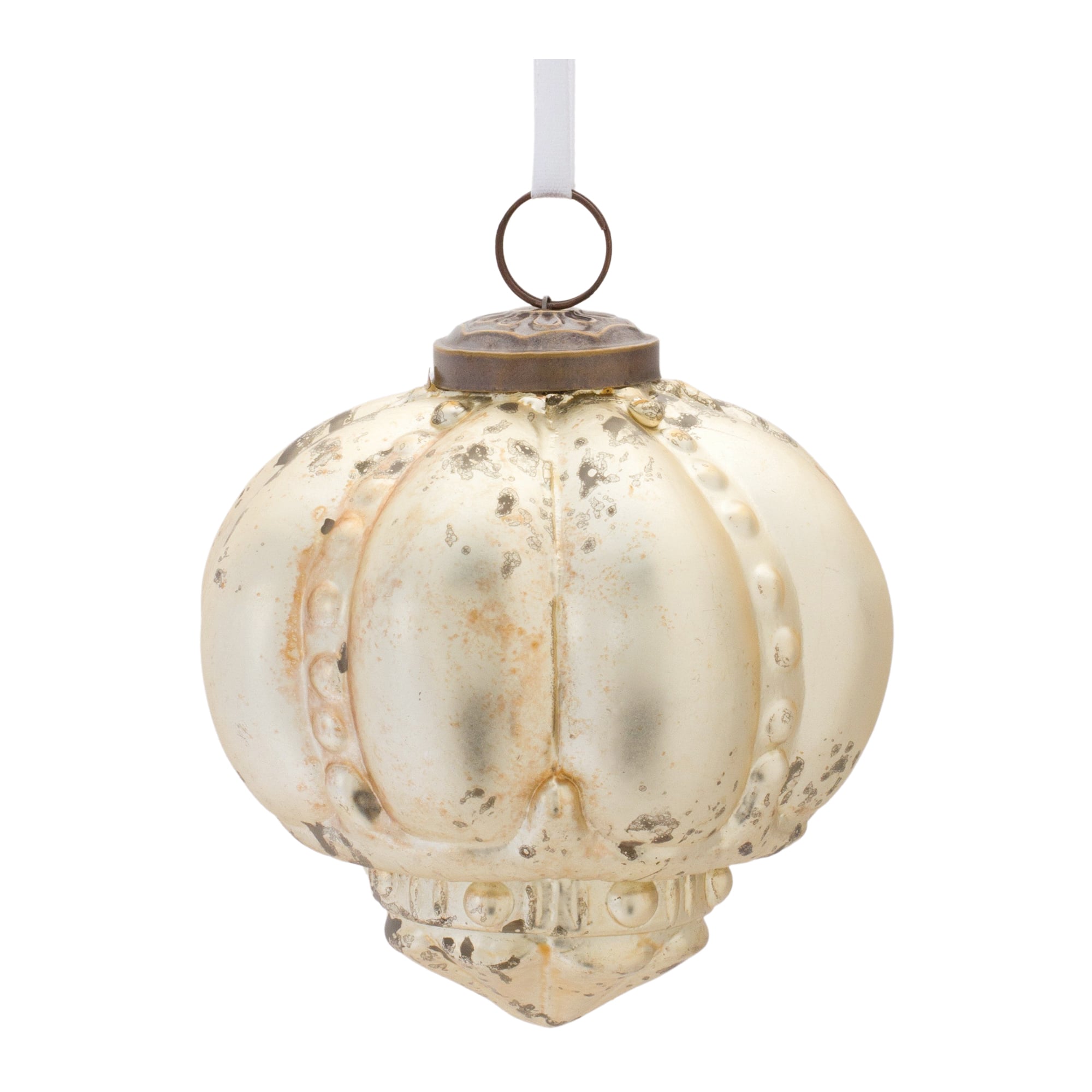 6ct. Distressed Gold Glass Onion Ornament