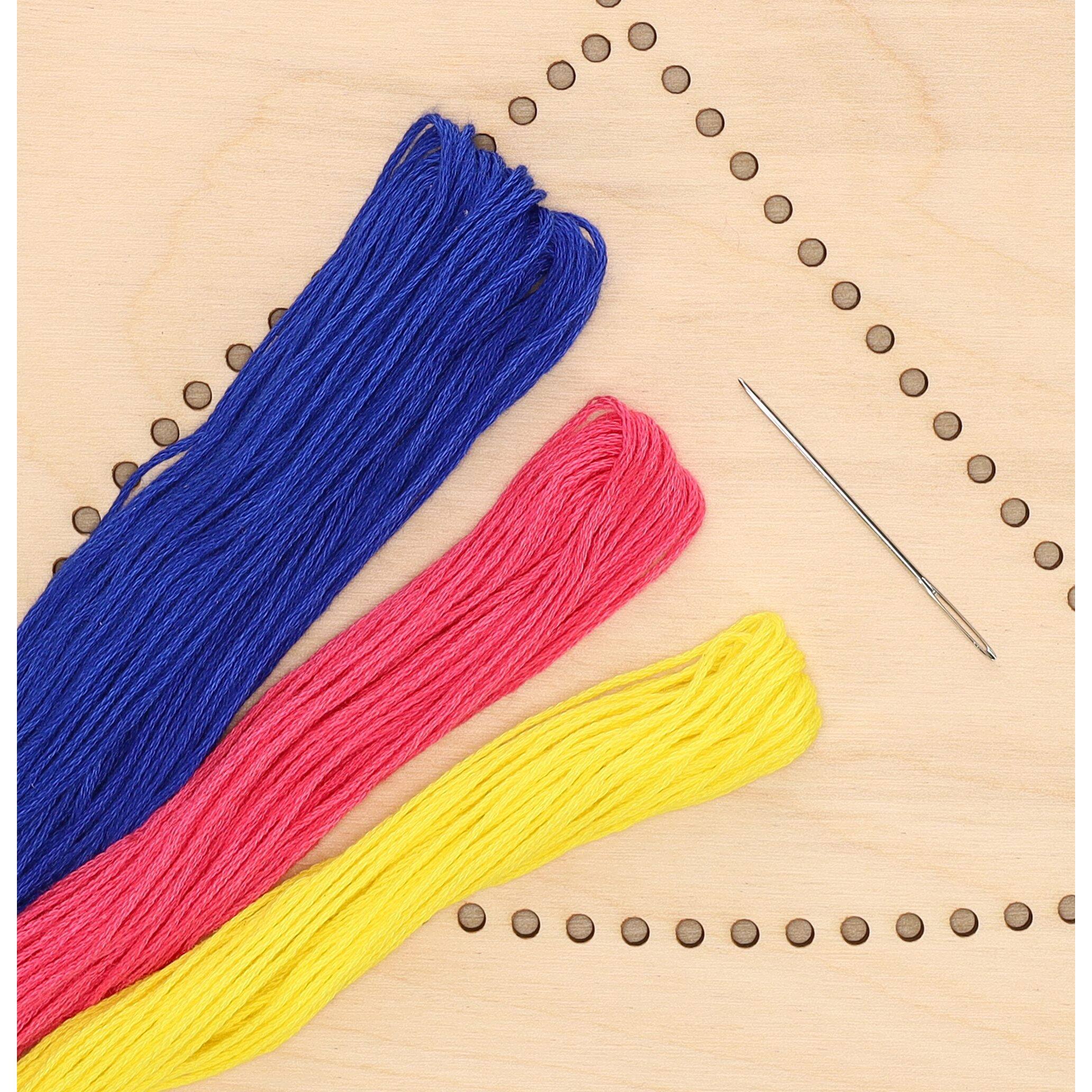 Leisure Arts&#xAE; Intermediate Vortex Wood Stitched String Art Panel Kit