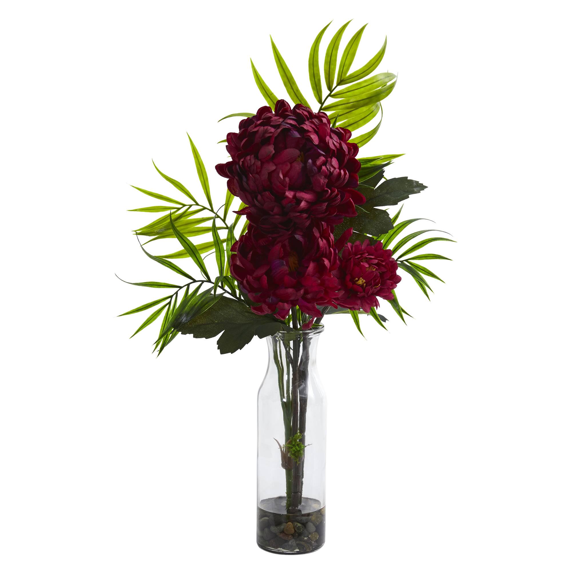 Tropical Mum Arrangement In Vase, 2ct.