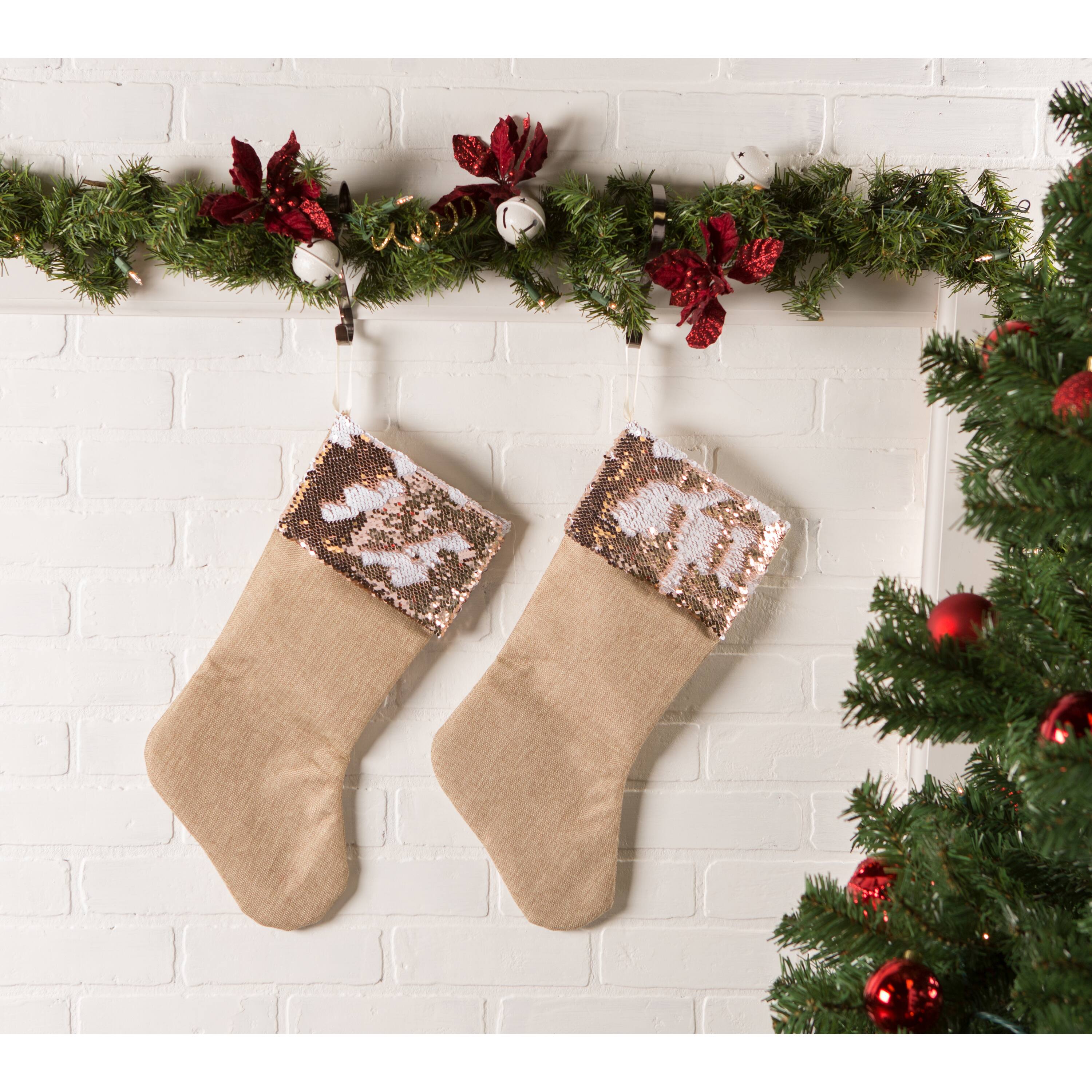 DII® Champagne Sequin Linen Holiday Stocking Set