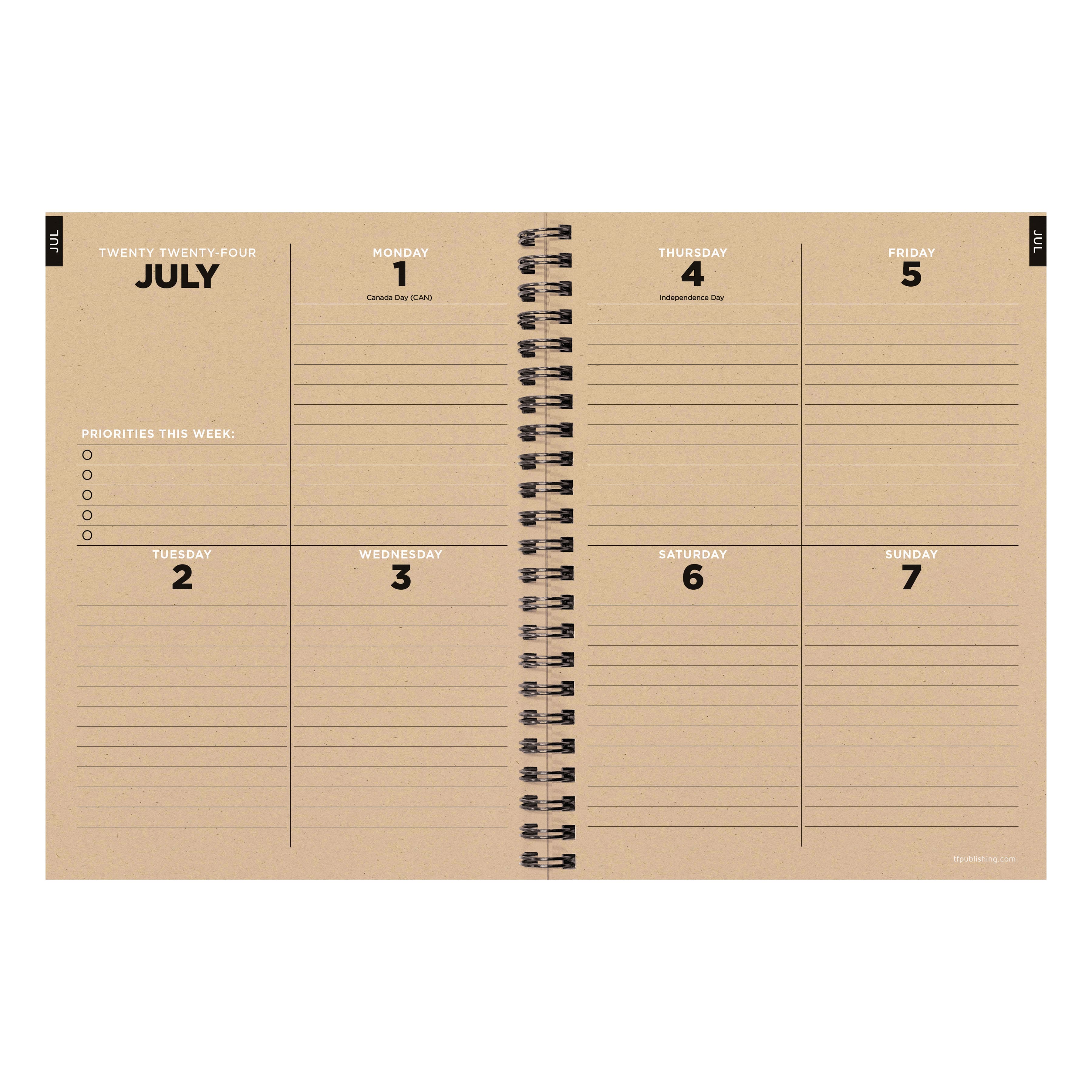 TF Publishing 2024-2025 Medium Aspen Trees Spiral Weekly Monthly Planner