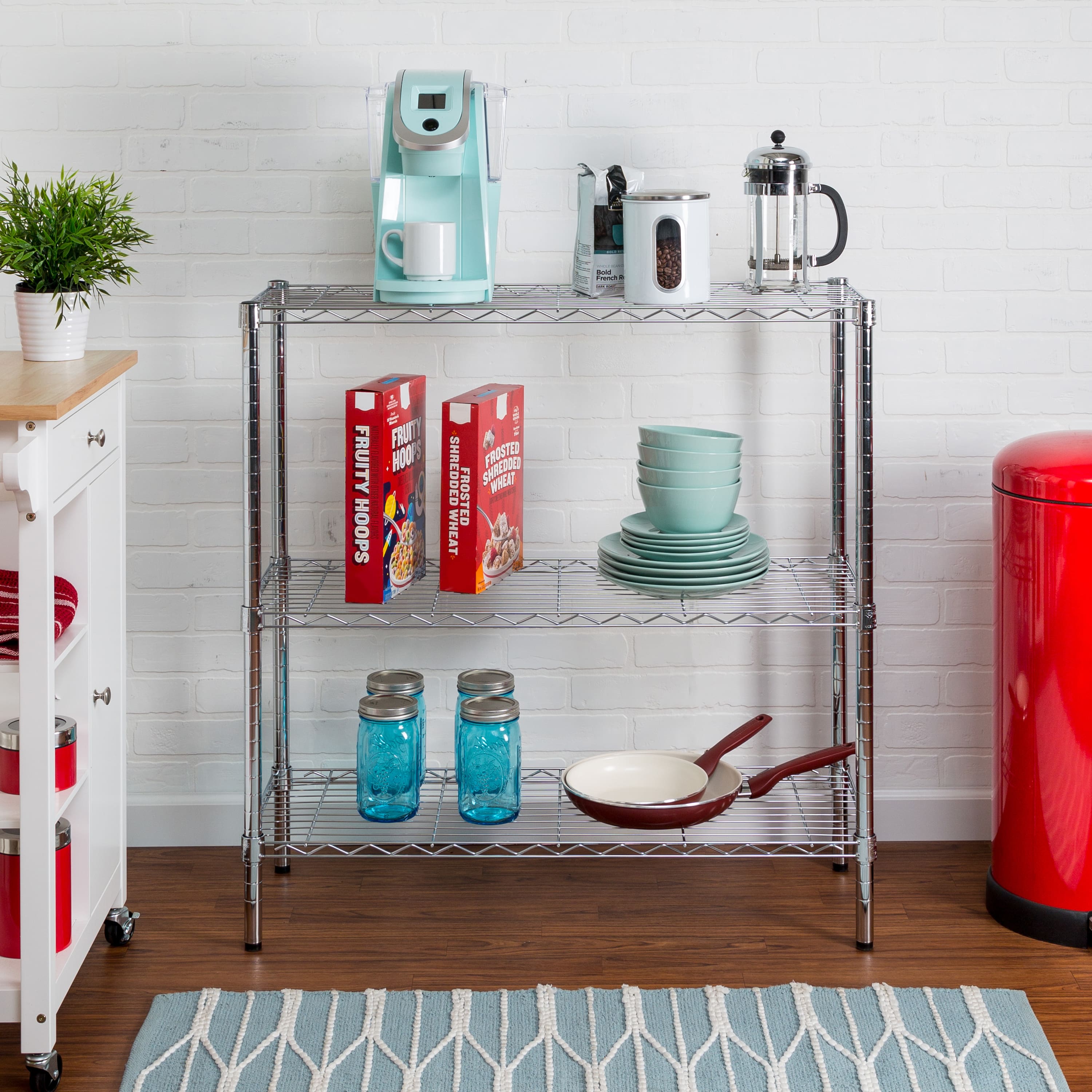 Honey Can Do Chrome 3-Tier Heavy-Duty Adjustable Shelf Storage Unit