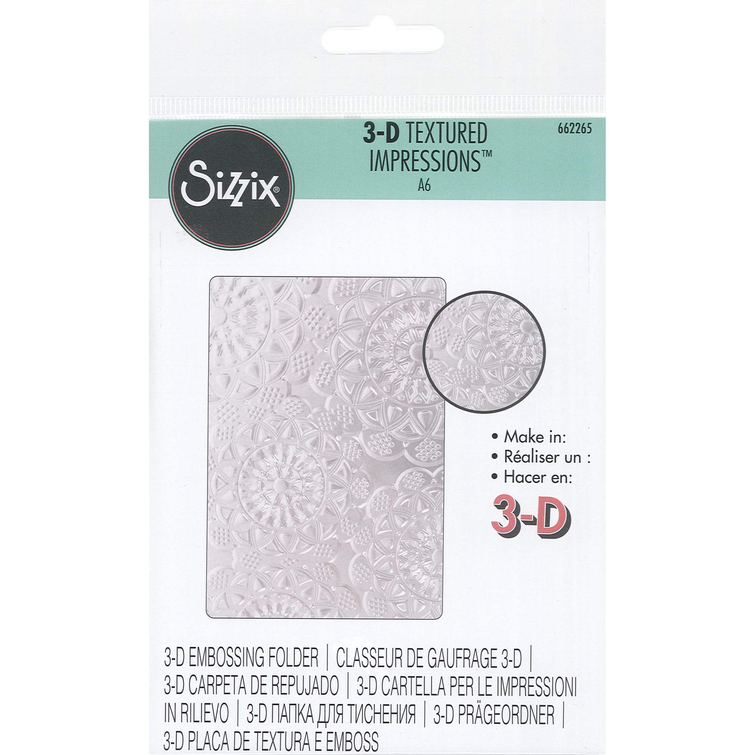 Sizzix Textured Impressions 3D EMBOSSING FOLDERS Collection A6 Size You Choose! 