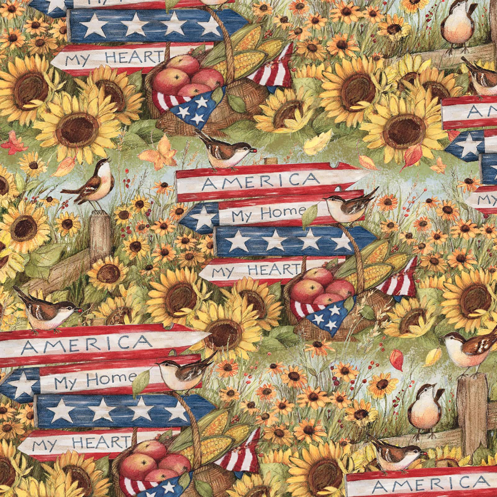 Springs Creative America My Heart, My Home Cotton Fabric