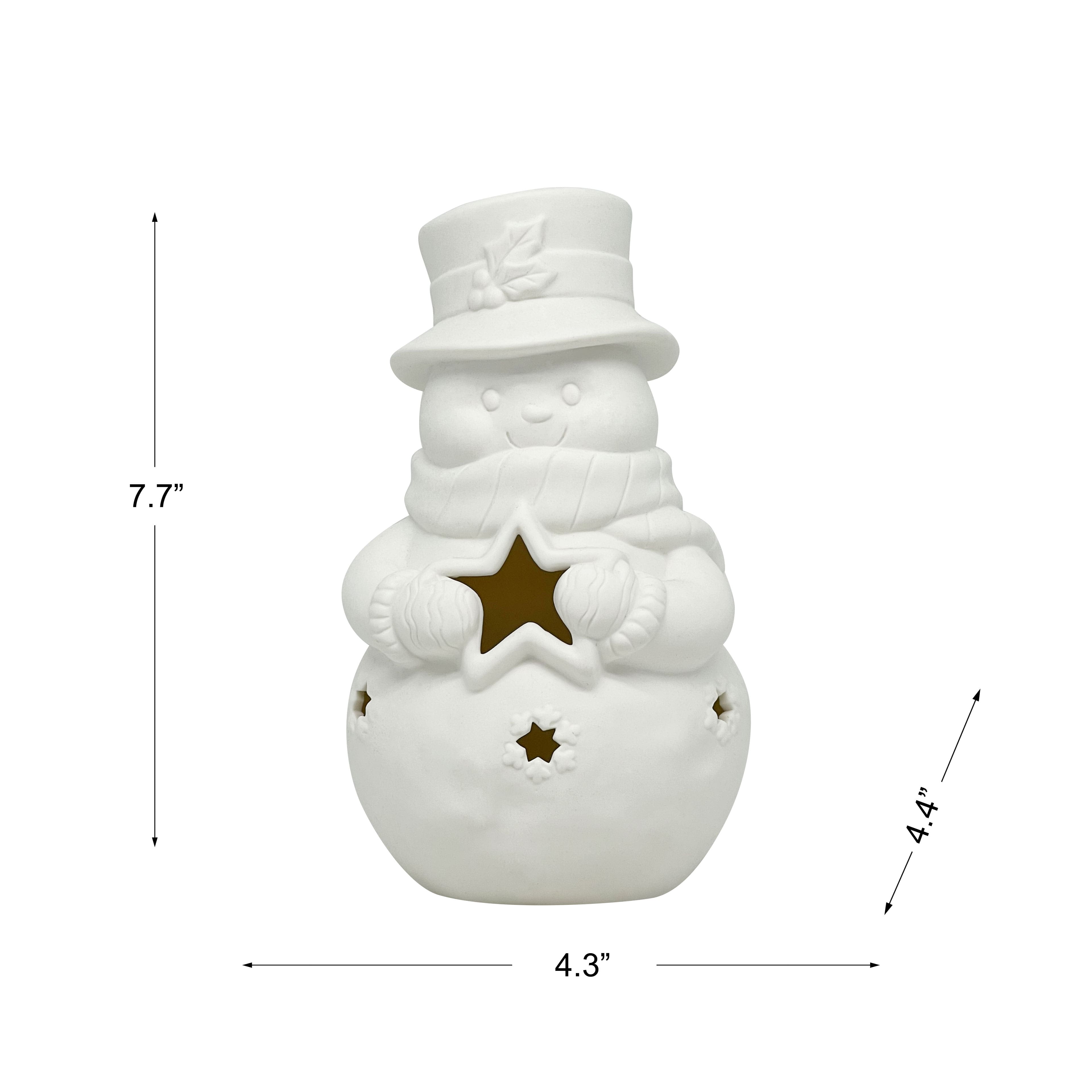 7.75&#x22; Snowman DIY LED Ceramic D&#xE9;cor by Make Market&#xAE;