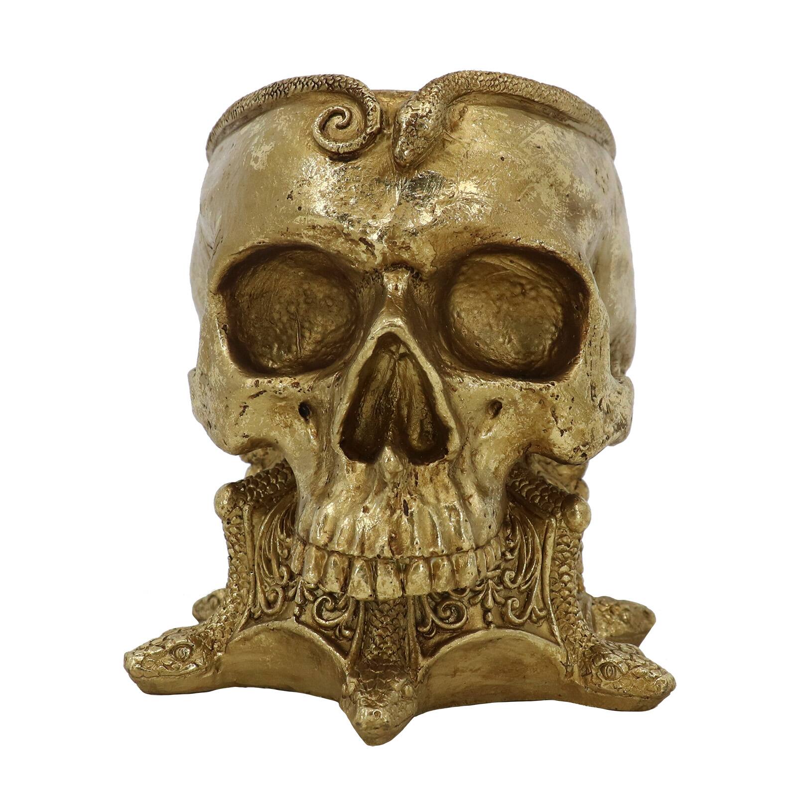 7.5&#x22; Gold Skull Tabletop Container by Ashland&#xAE;