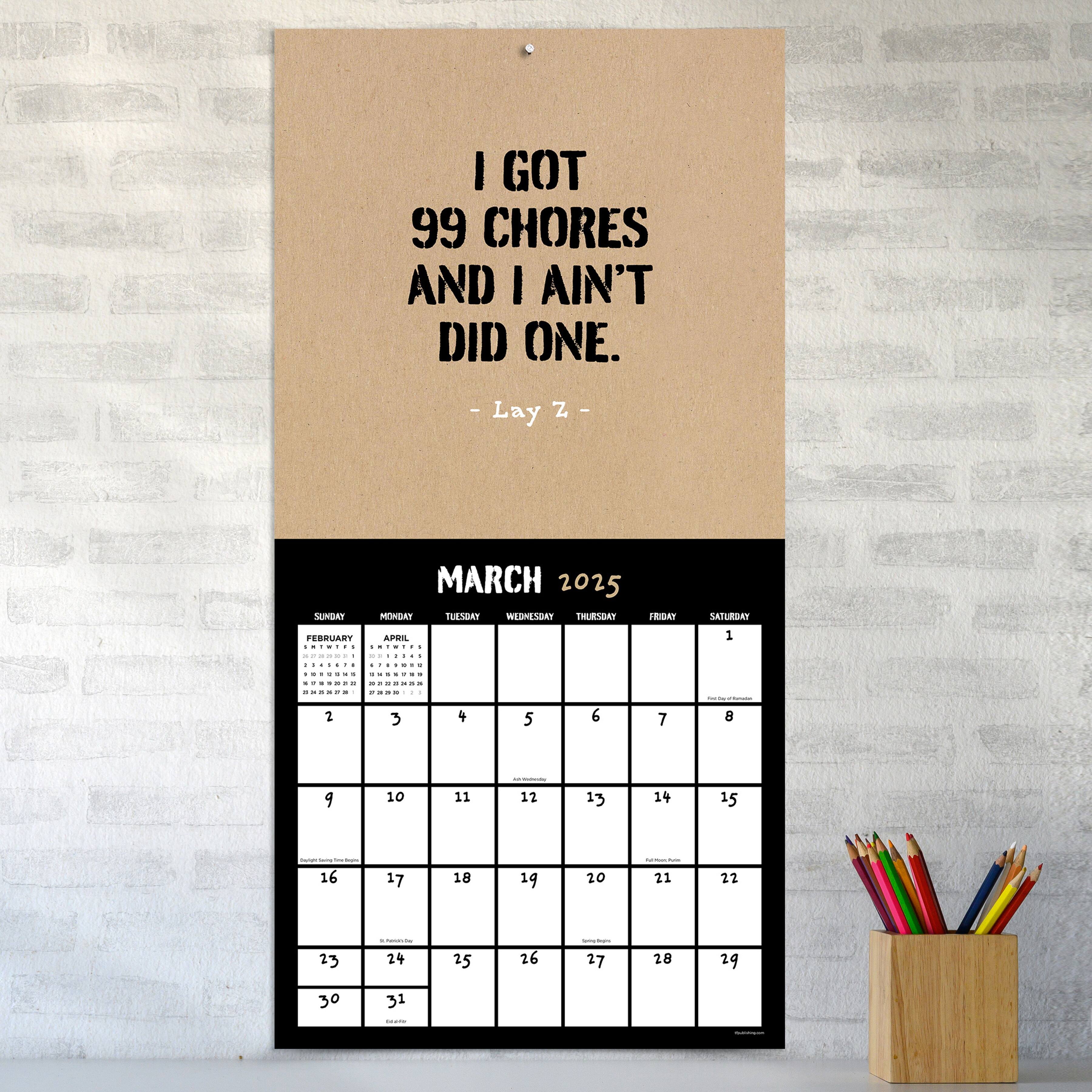 TF Publishing 2025 Anti-Affirmations Wall Calendar