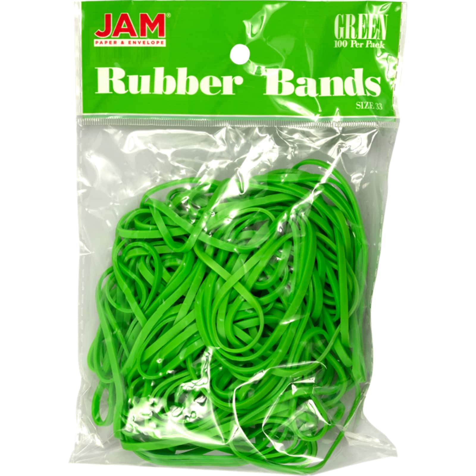 JAM Paper Size 33 Rubber Bands, 3 packs of 100ct.