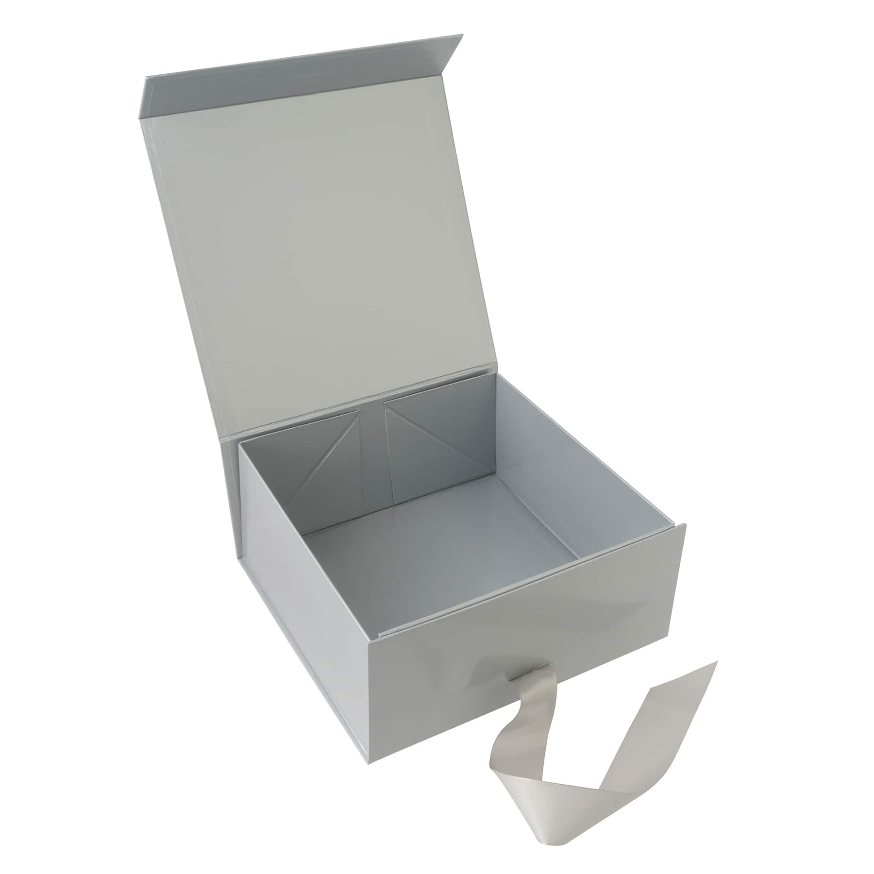 Large Silver Collapsible Ribbon Box by Celebrate It&#xAE;