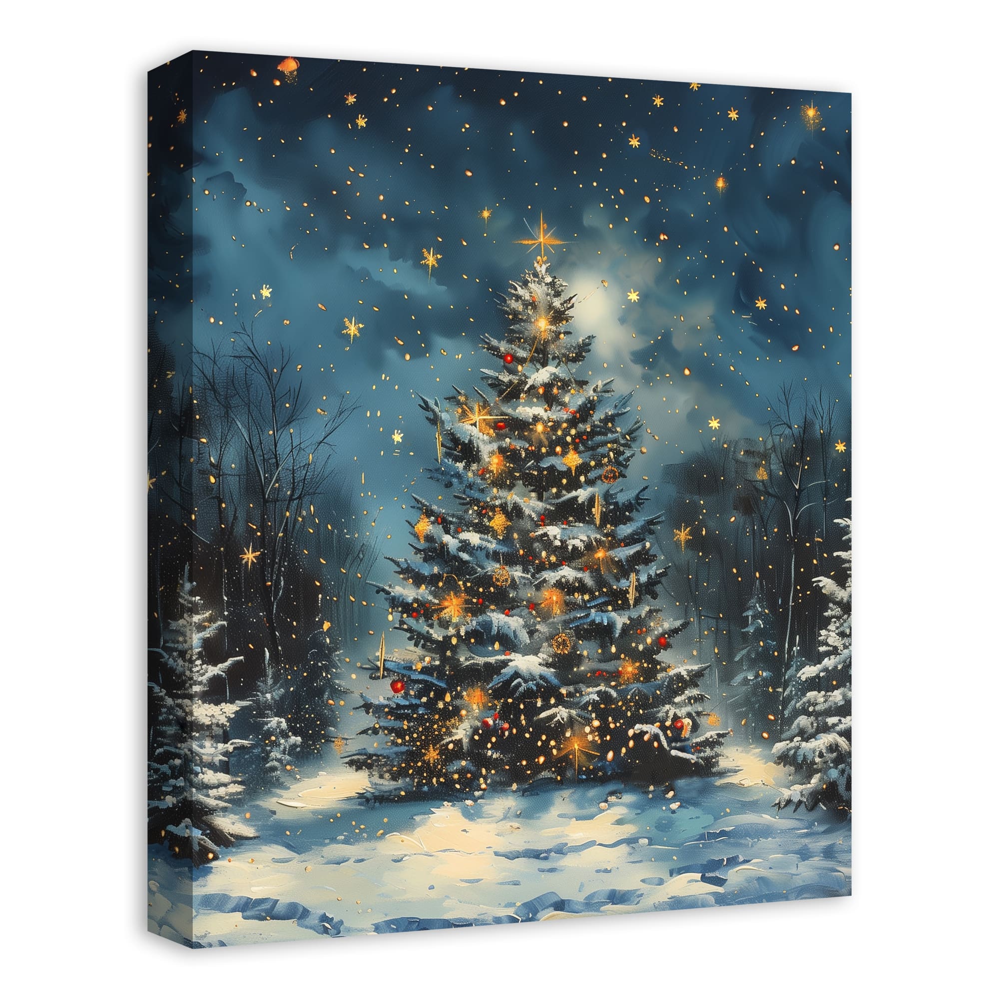 Decorated Forest Tree 16&#x22; x 20&#x22; Canvas Wall Art
