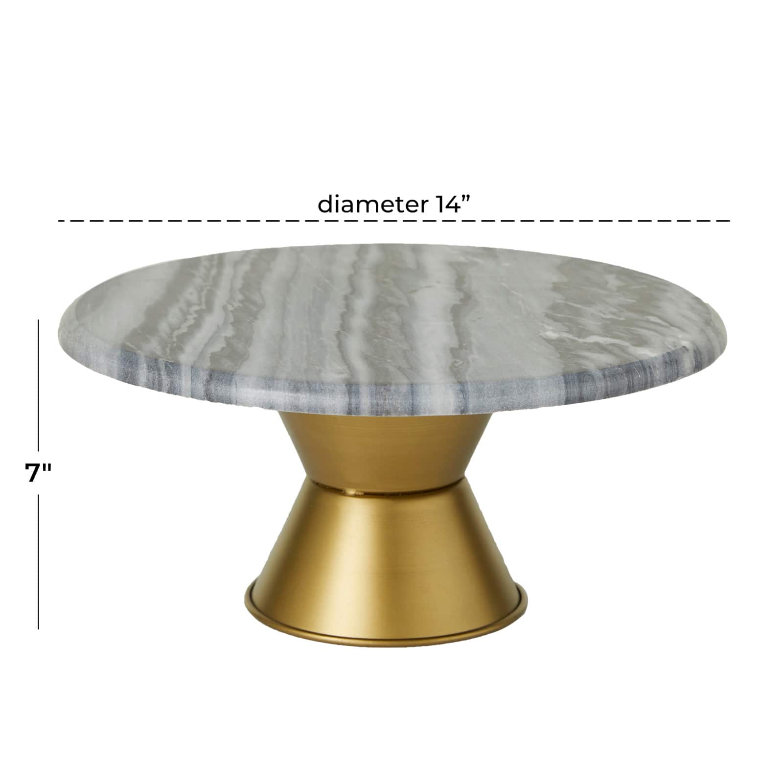 Grey Glam Cake Stand, 14" x 14" x 7"