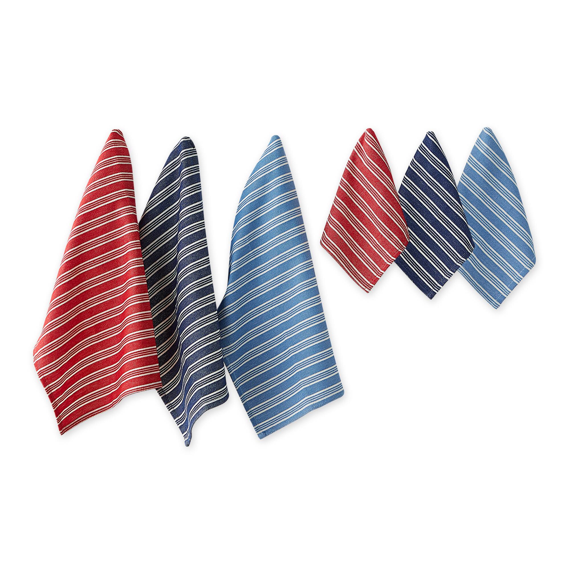Starboard Stripe Heavyweight Dishtowel & Dishcloth (Set of 6)