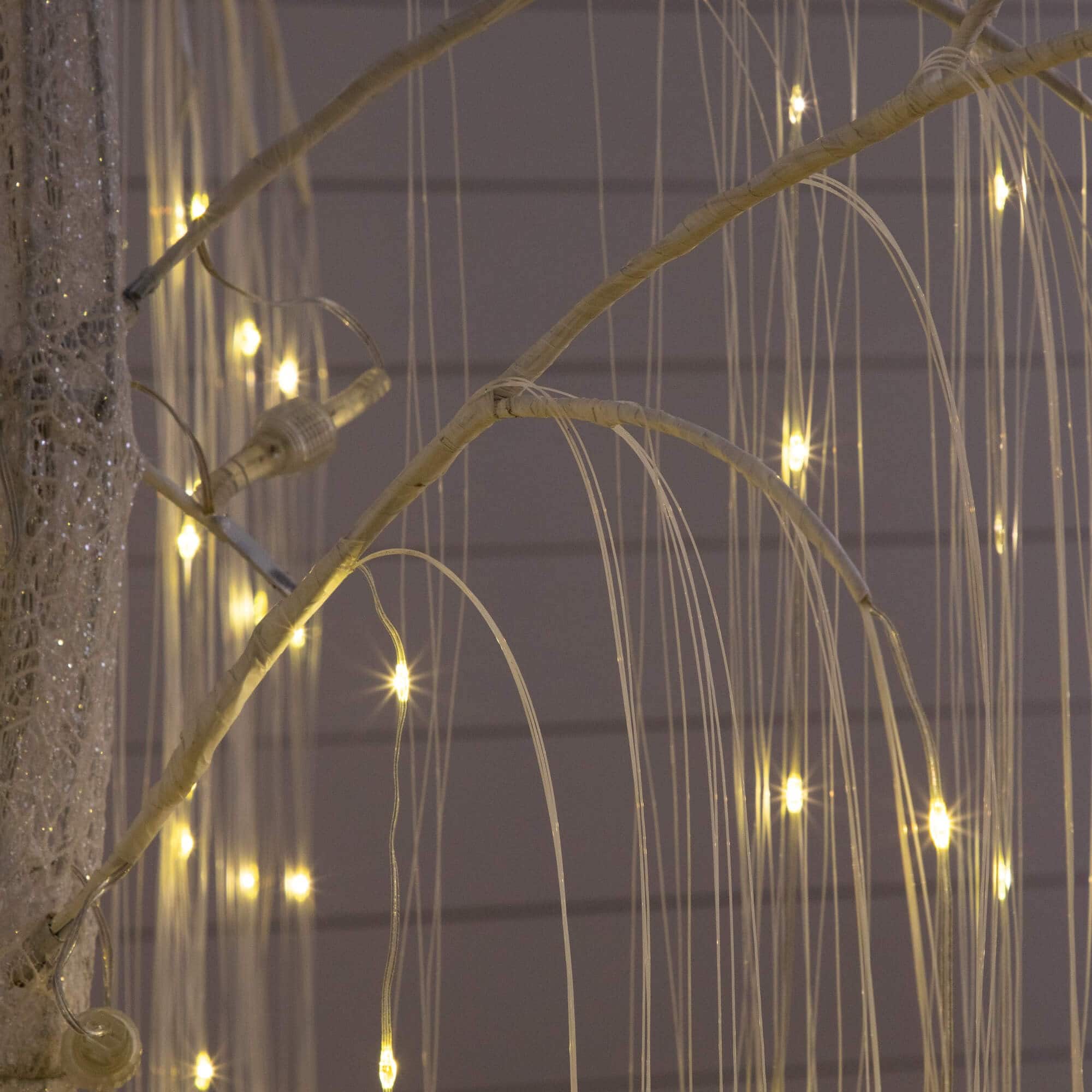 7ft. Pre-Lit Artificial White Willow Tree with 400 Cool White LED Light