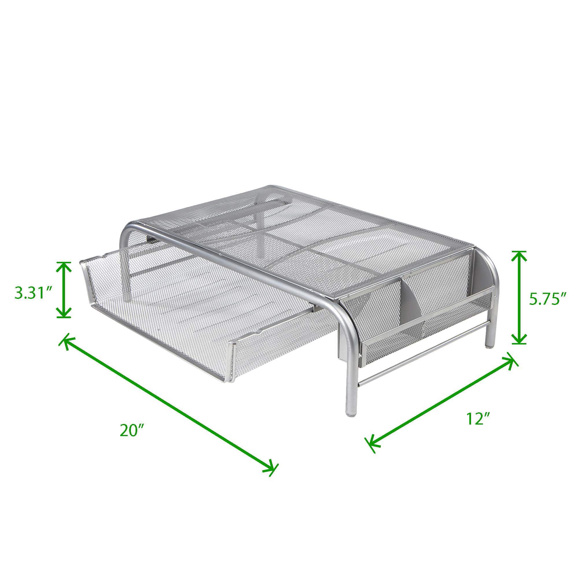 Mind Reader Metal Mesh Monitor Stand & Desk Organizer