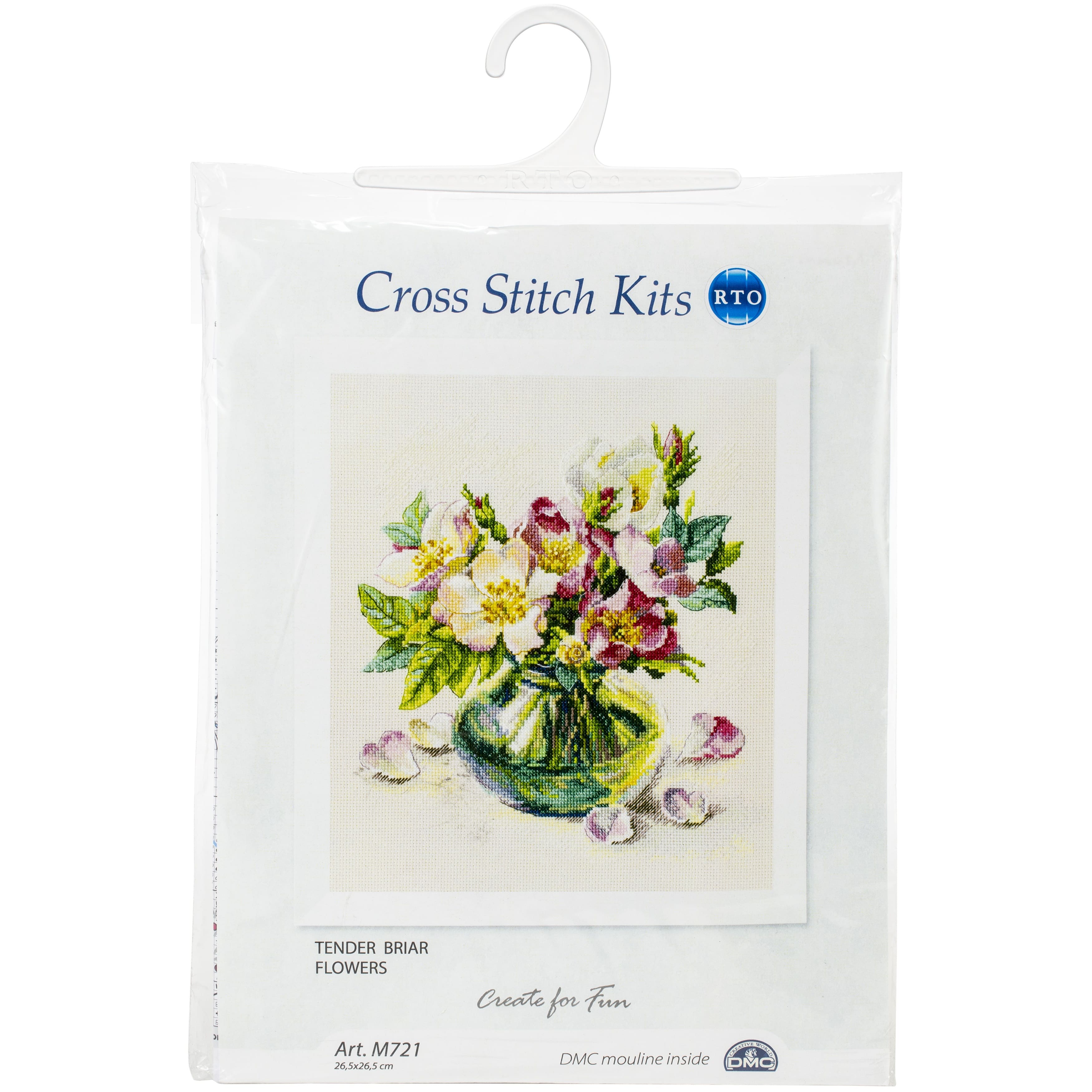 RTO Tender Briar Flowers Counted Cross Stitch Kit