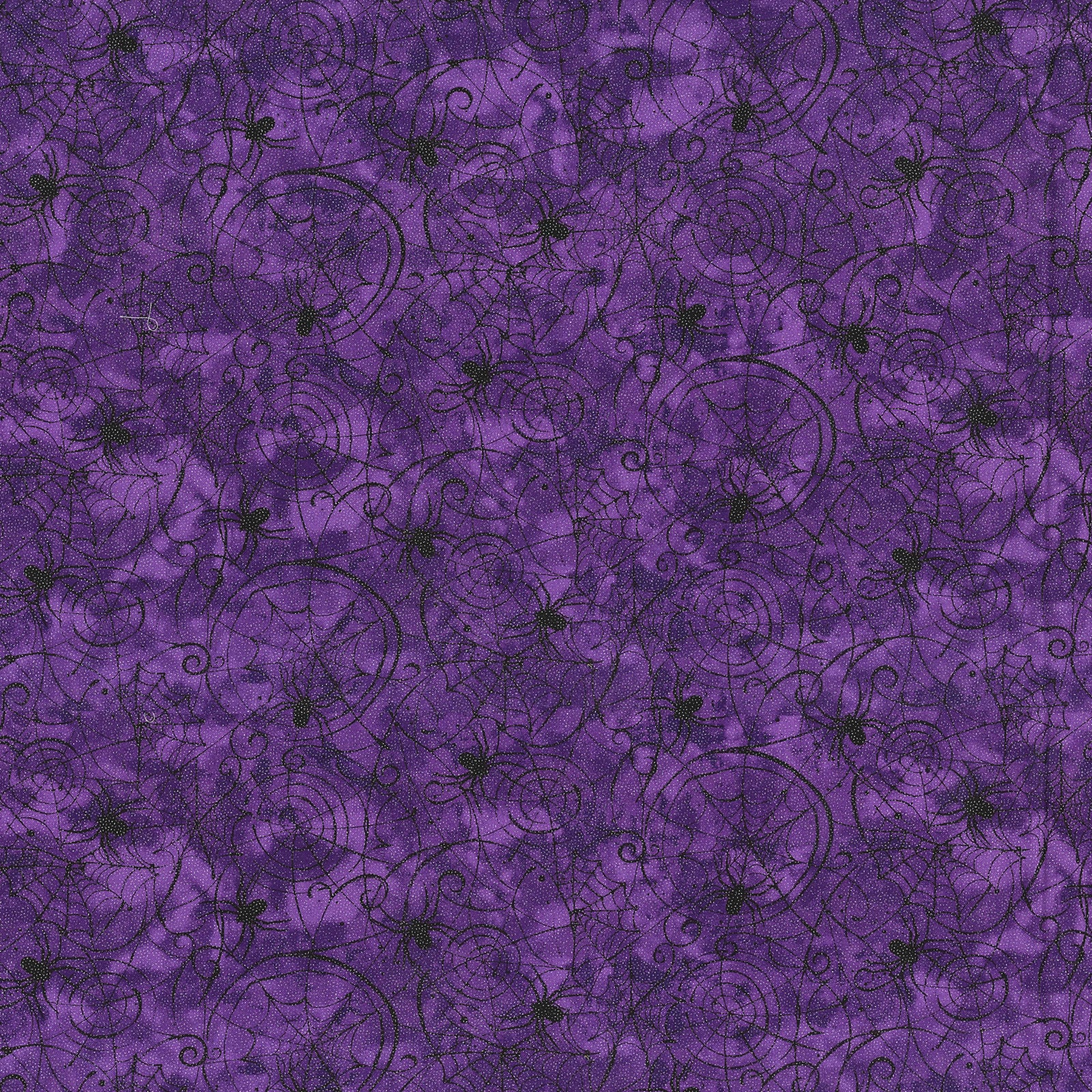 Fabric Traditions Halloween Purple Glitter Spider Web Home Décor Fabric
