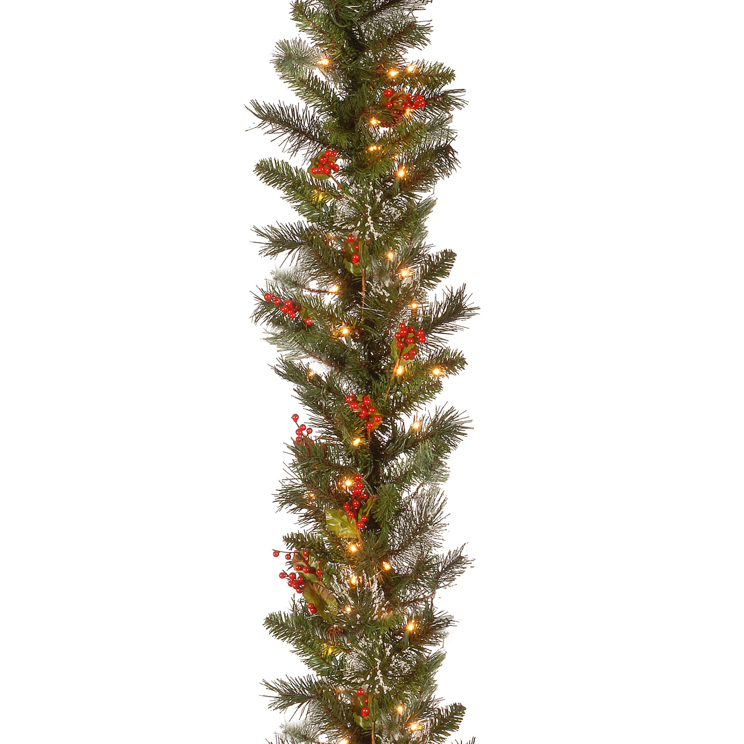 9ft. Pre-Lit Wintry Pine® with Cones, Berries, Snowflakes and Clear Lights Garland