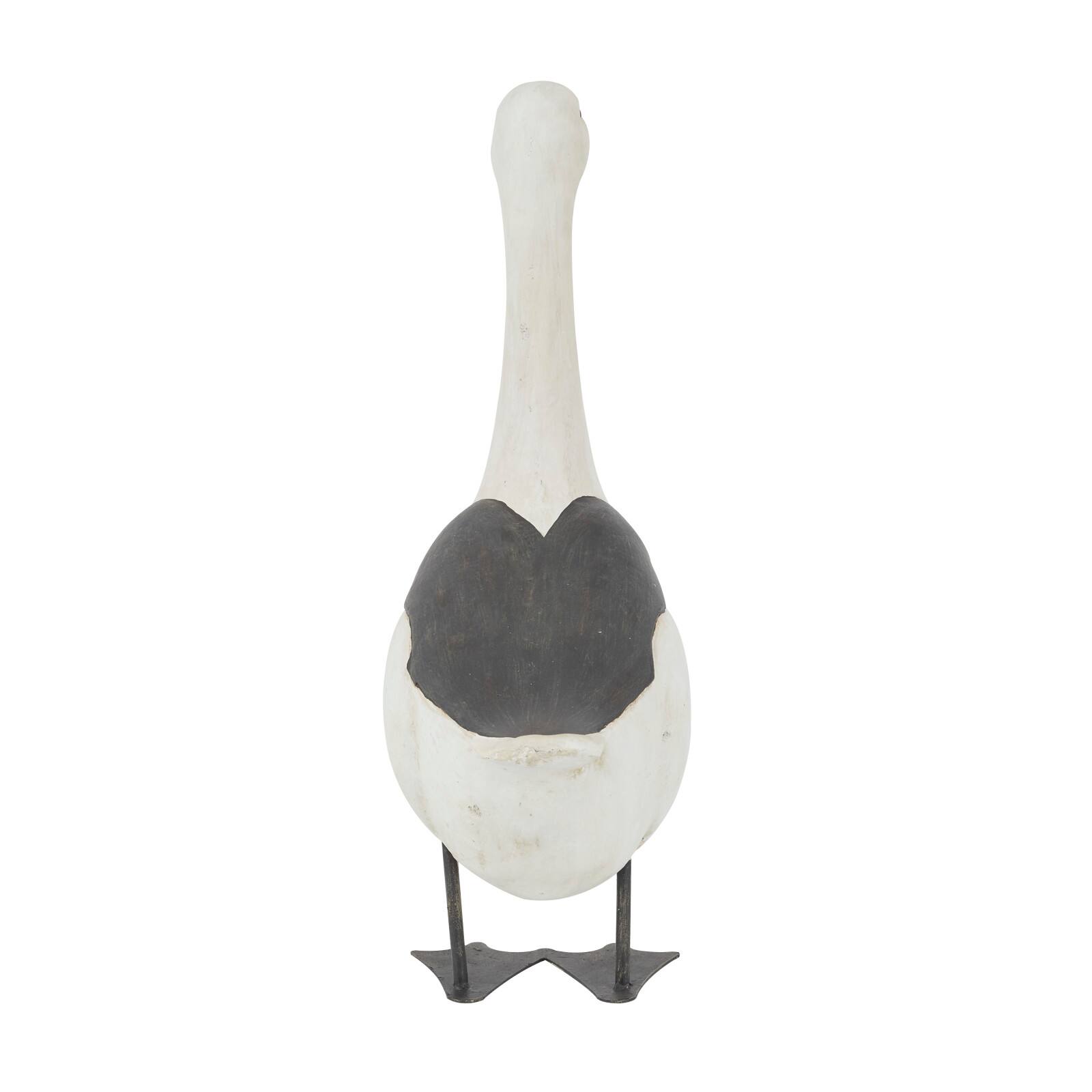 White Polystone French Country Garden Sculpture, 25&#x22; x 8&#x22; x 15&#x22;