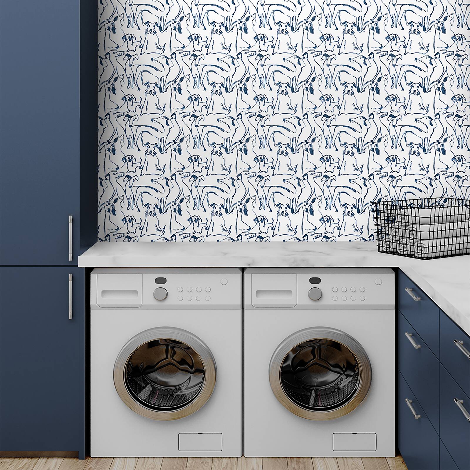 Surface Style Dog Doodle Ink Peel & Stick Wallpaper