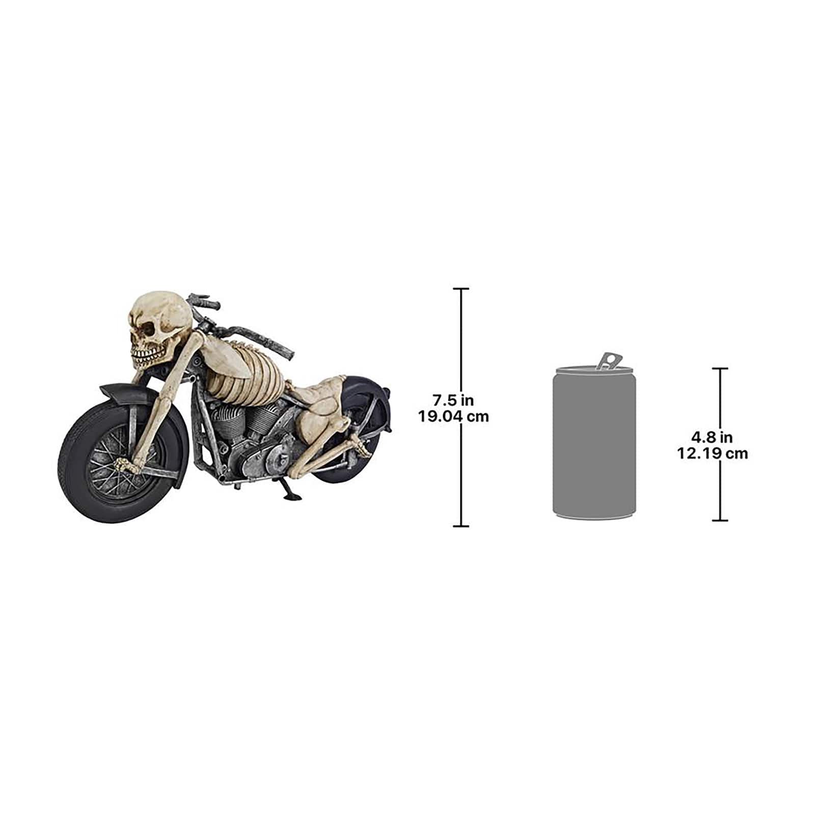 Design Toscano 15&#x22; Bone Chillin&#x27; Skeleton Motorcycle Statue
