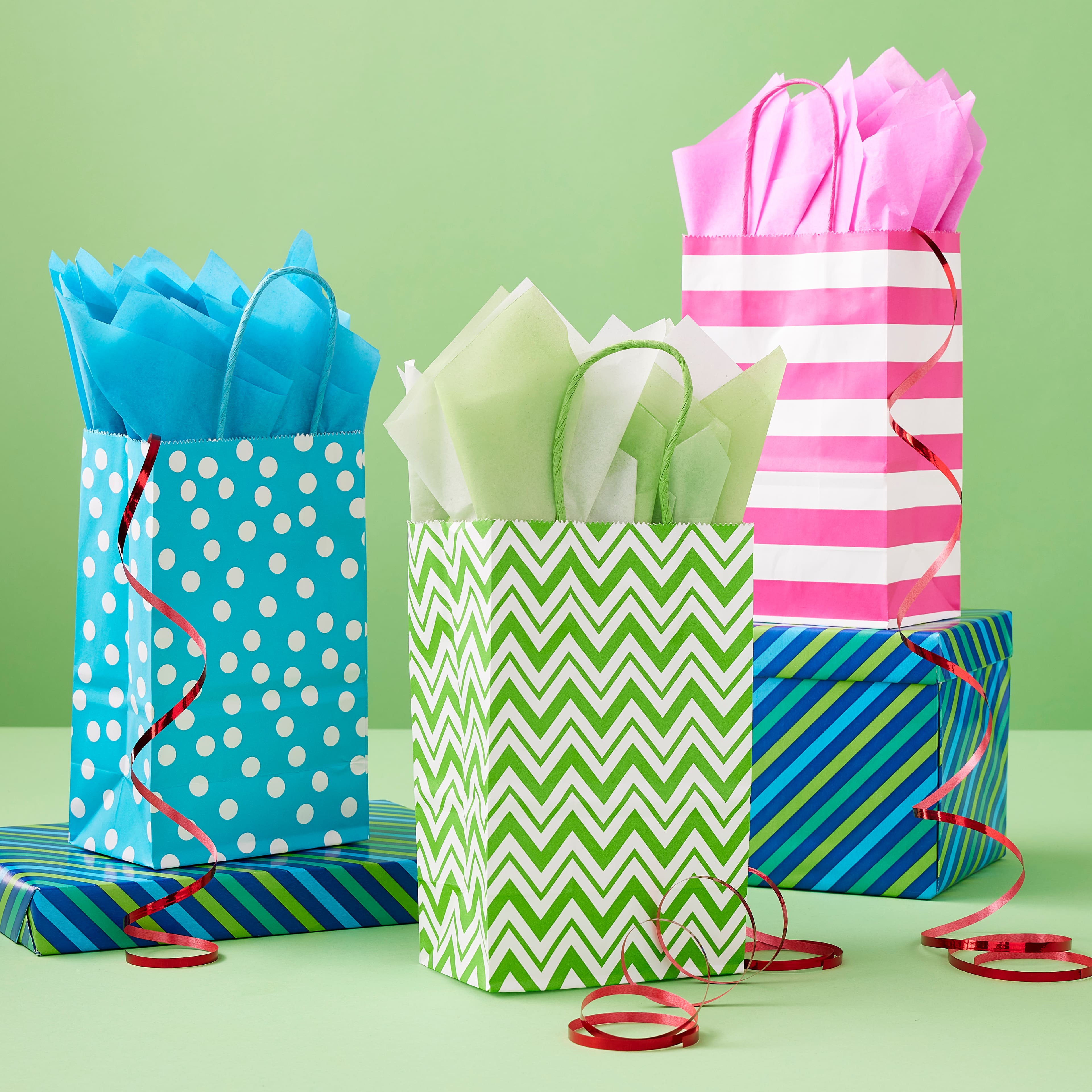 Assorted Small Polka Dots Gift Bags by Celebrate It&#x2122;