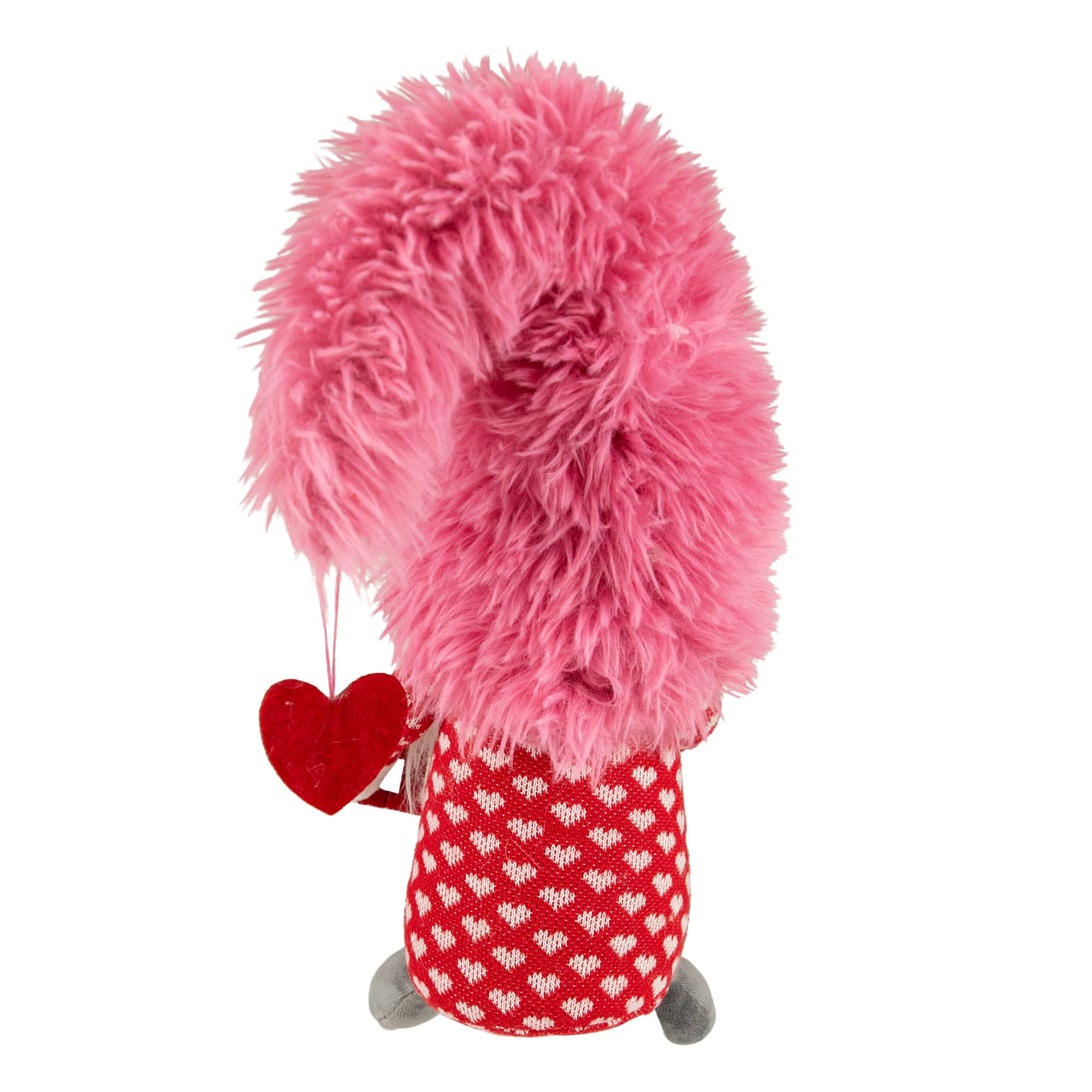 18&#x22; Fluffy Pink Faux Fur &#x27;Love&#x27; Valentine&#x27;s Day Gnome