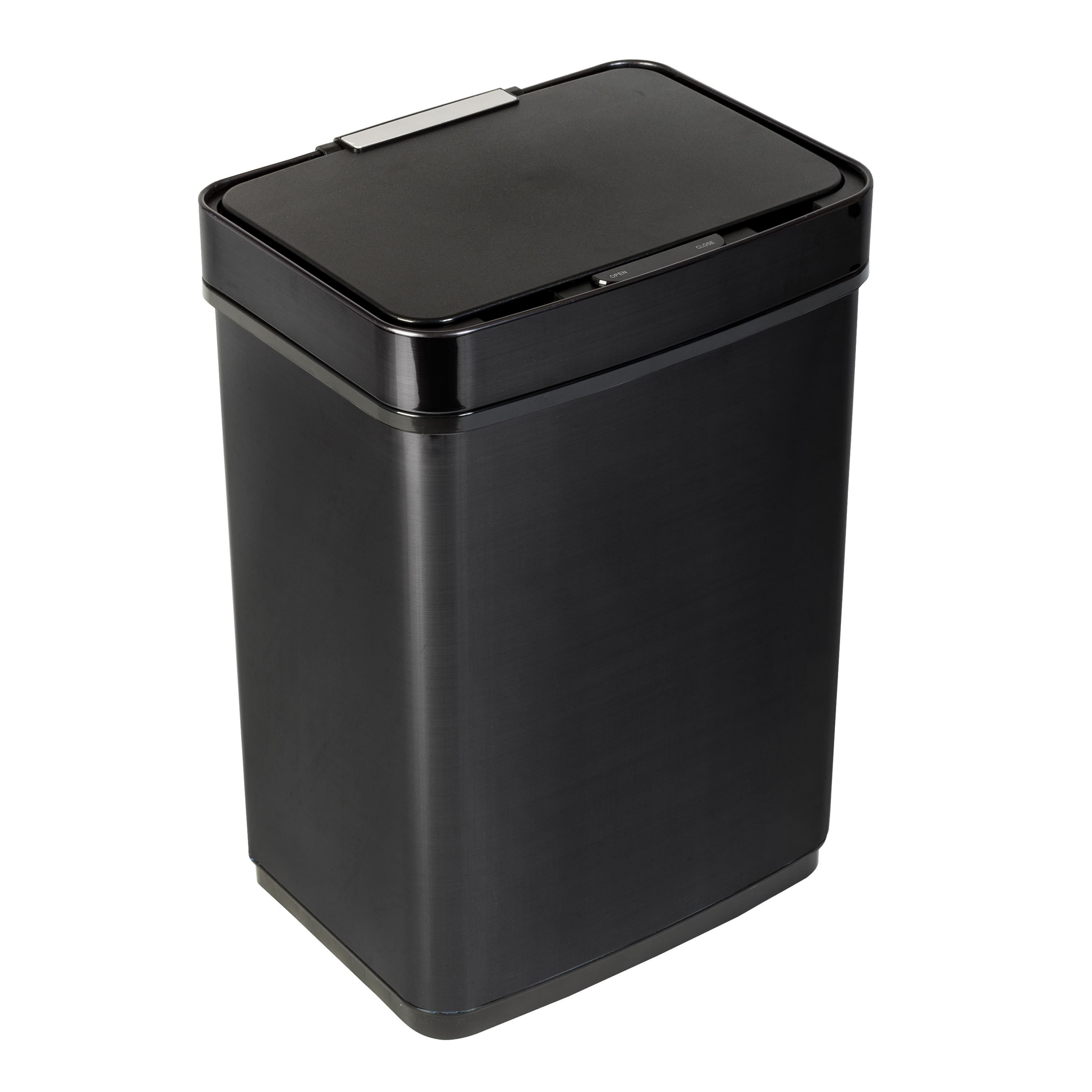 Honey Can Do 50L Black Stainless Steel Trash Can w/ Motion Sensor