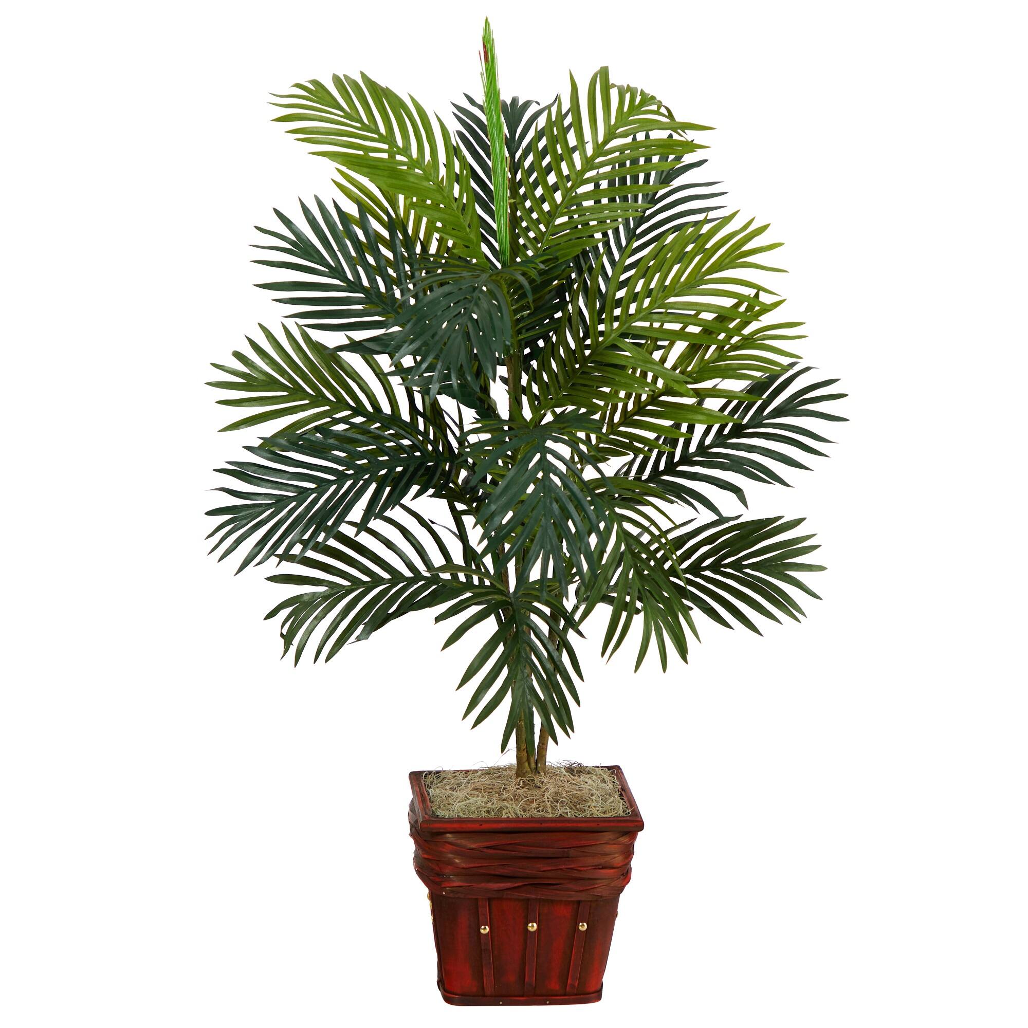 3.16ft. Areca Palm with Wicker Basket Planter Michaels
