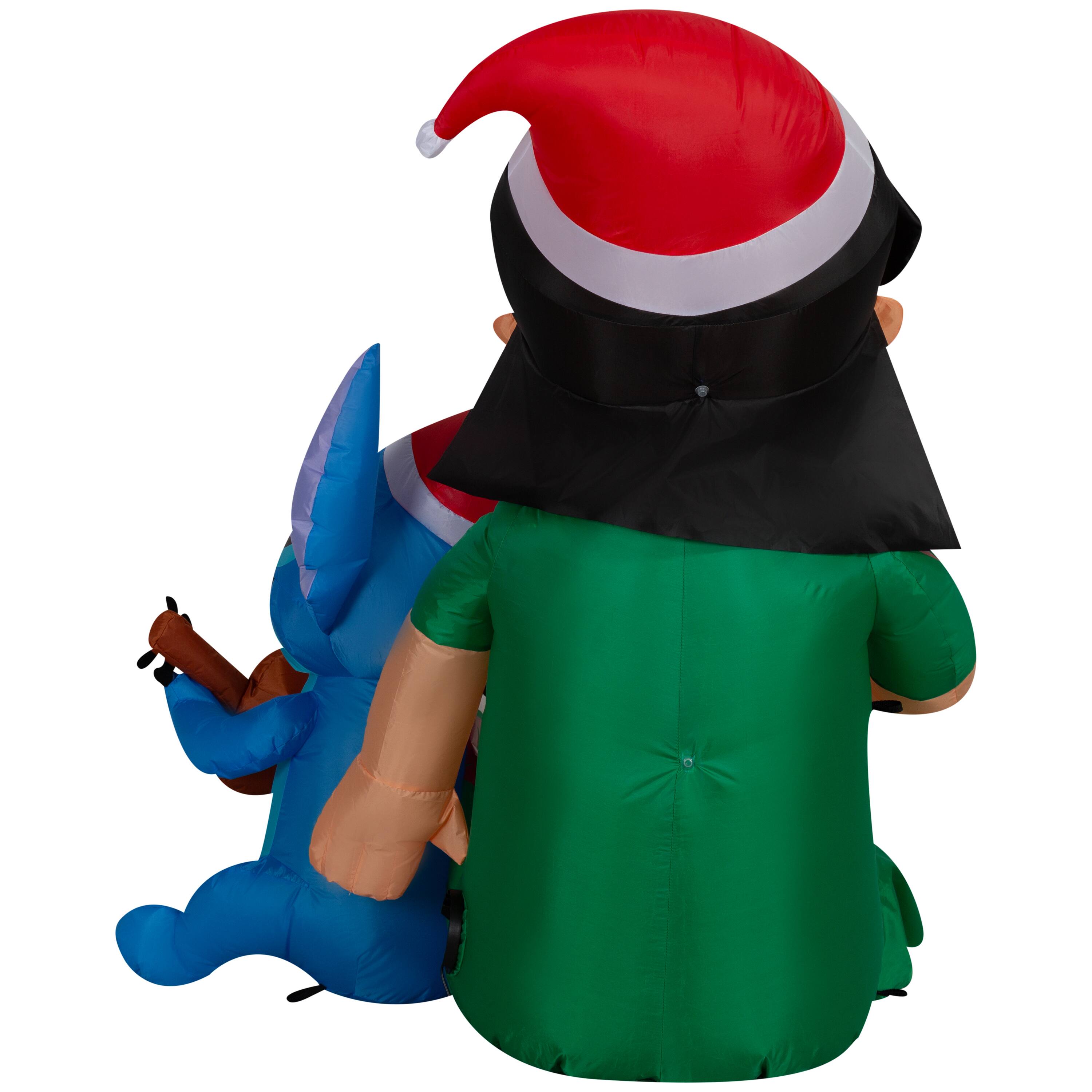 4ft. Airblown® Inflatable Christmas Lilo & Stitch in Santa Hats