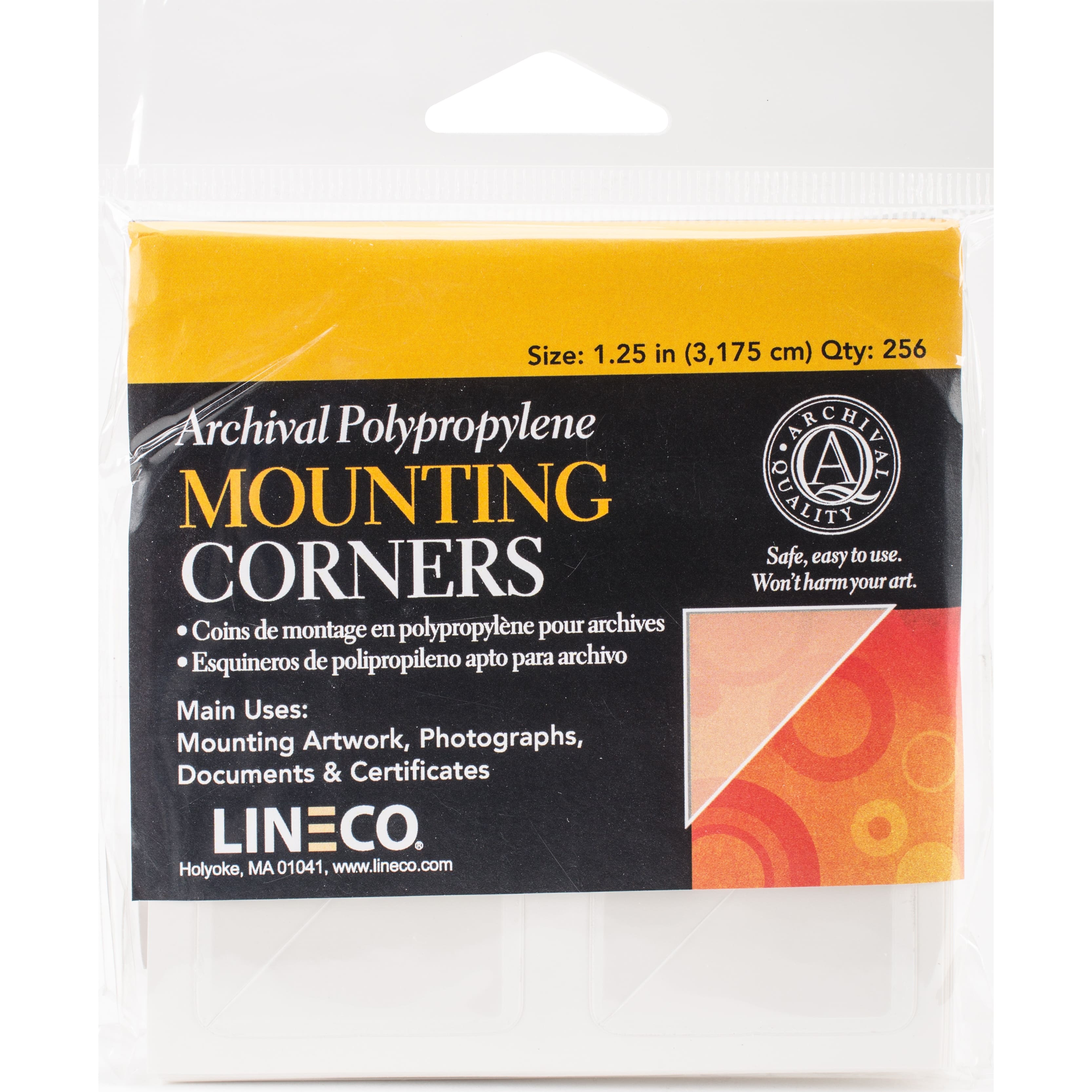 Lineco® 1.25" Clear Polypropylene Photo Mounting Corners