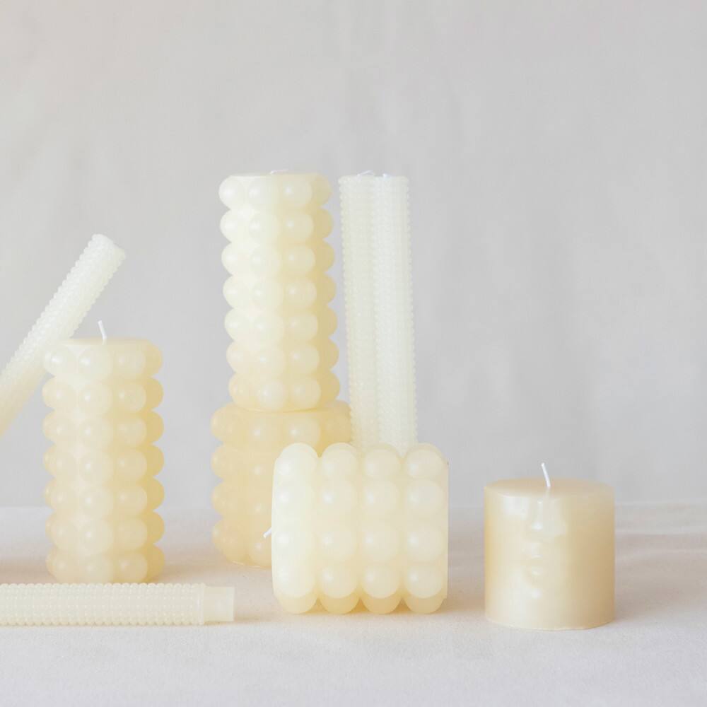 Hello Honey&#xAE; 10&#x22; Unscented Hobnail Taper Candles In Box Set