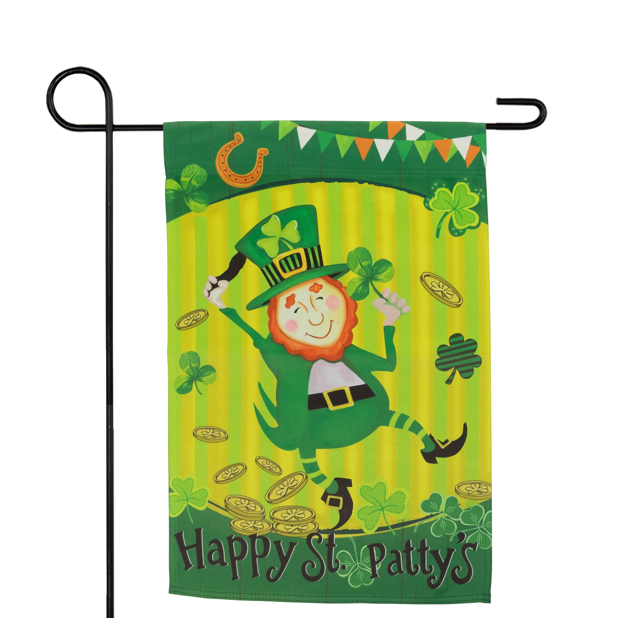 18" Dancing Leprechaun Happy St. Patty's Garden Flag