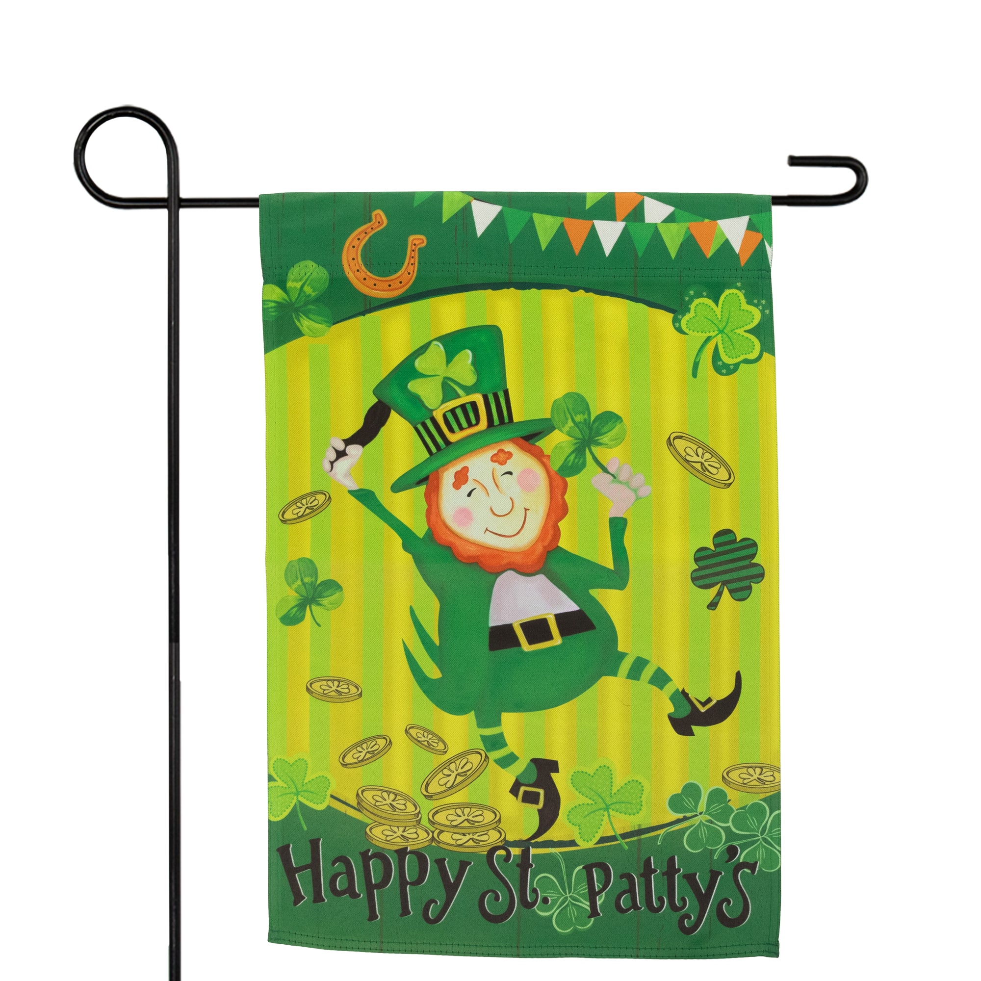 18&#x22; Dancing Leprechaun Happy St. Patty&#x27;s Garden Flag