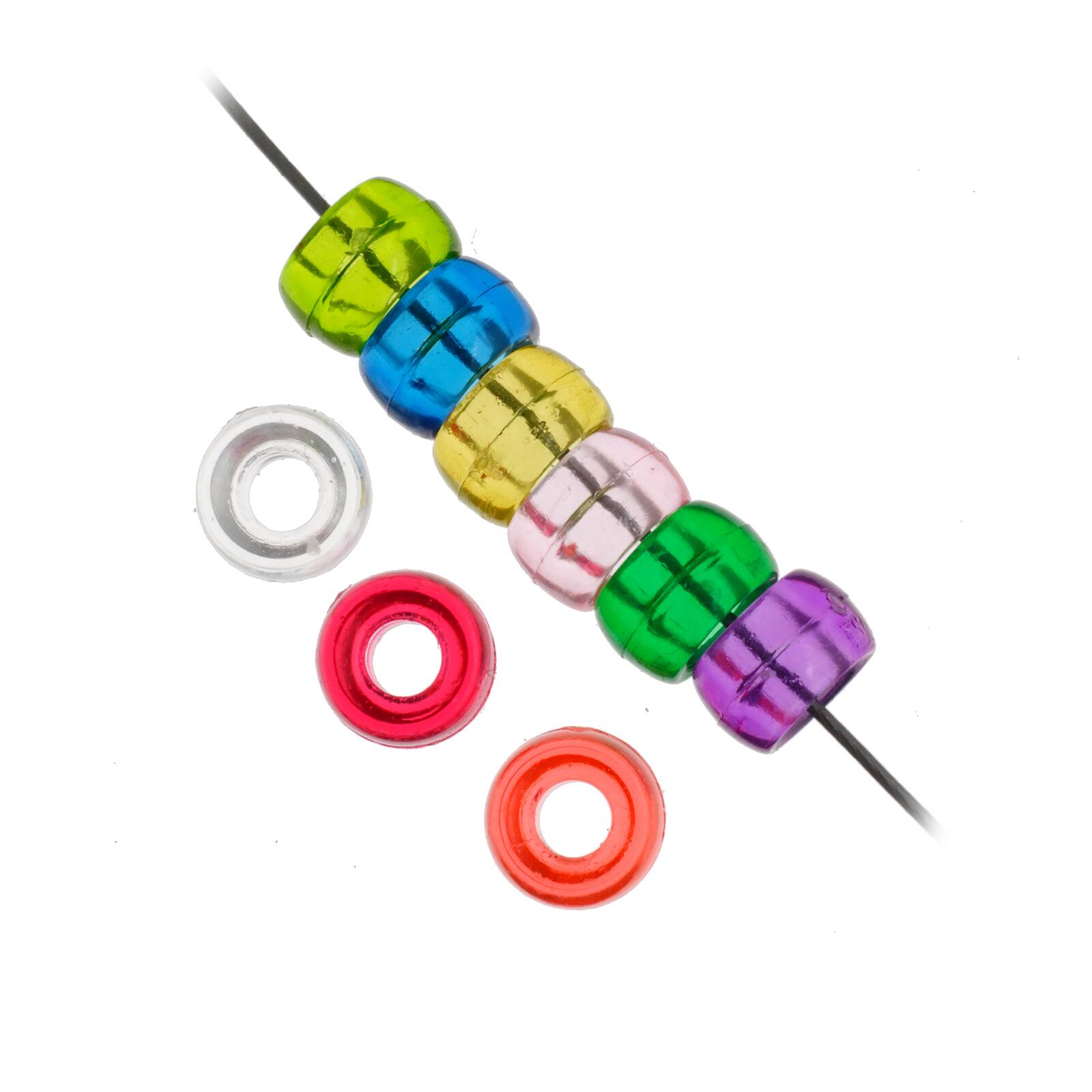 John Bead 6mm Assorted Transparent Plastic Mini Pony Beads, 1,000ct.