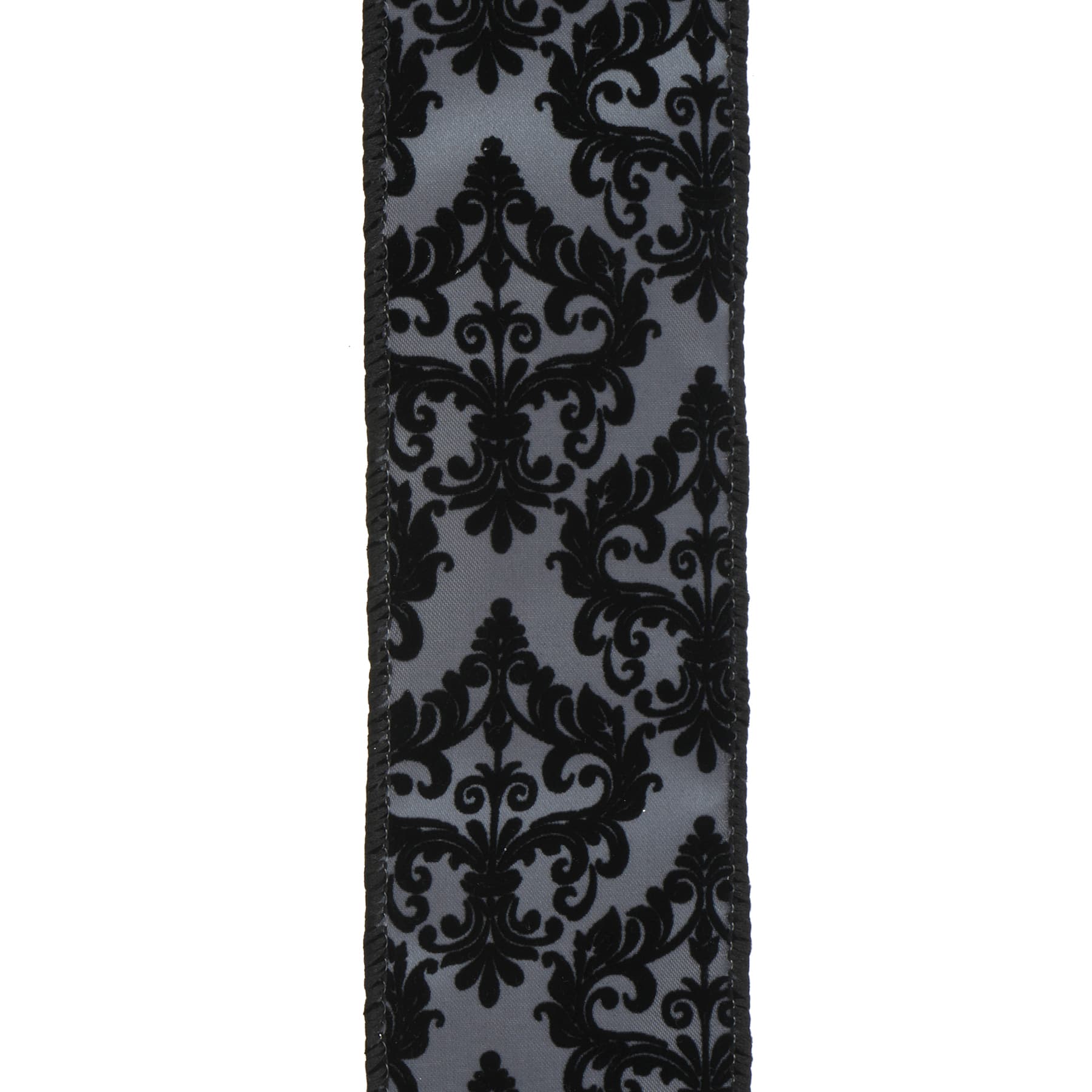 2.5&#x22; x 20ft. Black Wired Floral Jacquard Ribbon by Celebrate It&#xAE; Halloween