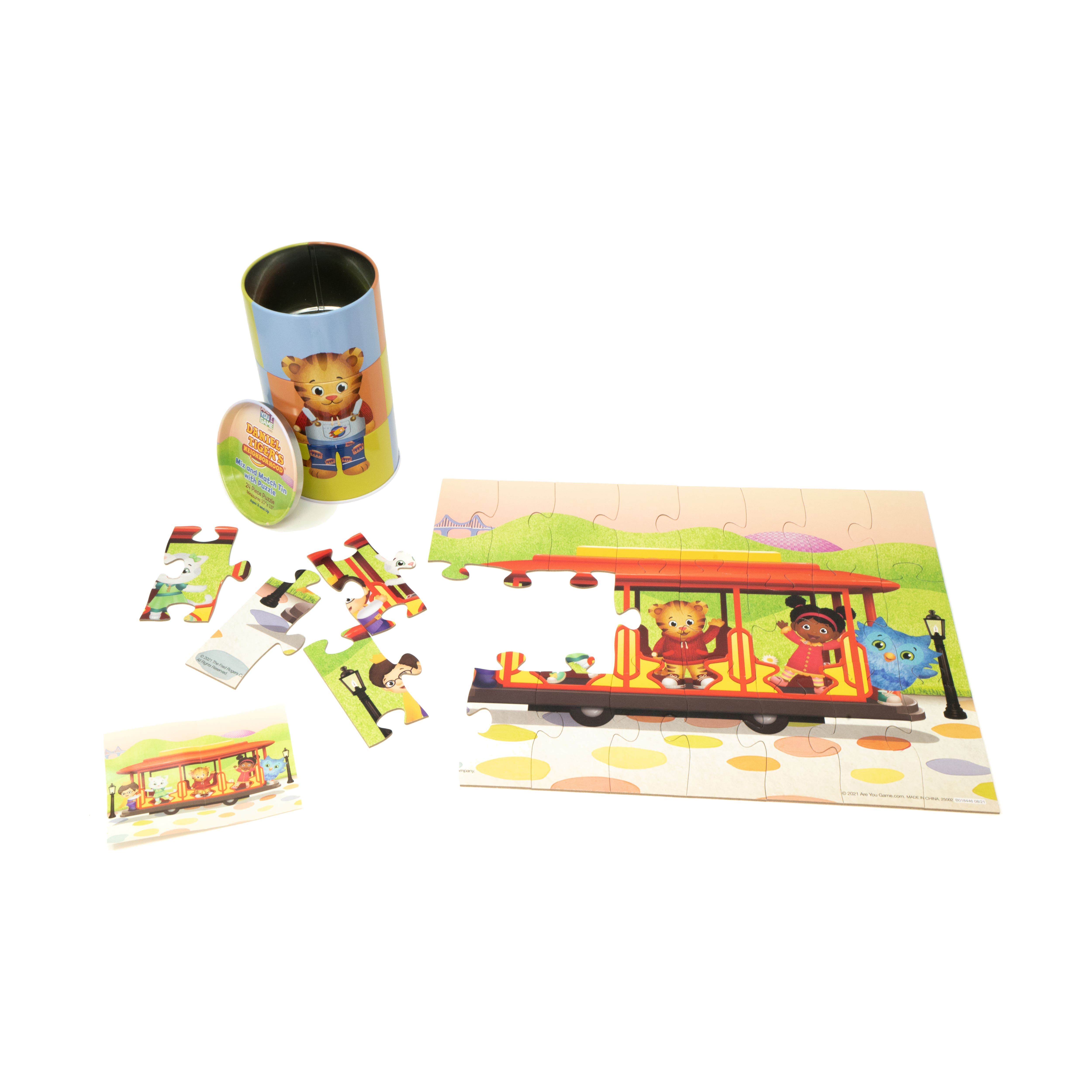 Daniel Tiger&#x27;s Neighborhood Mix and Match Tin with Puzzle:24 Pcs