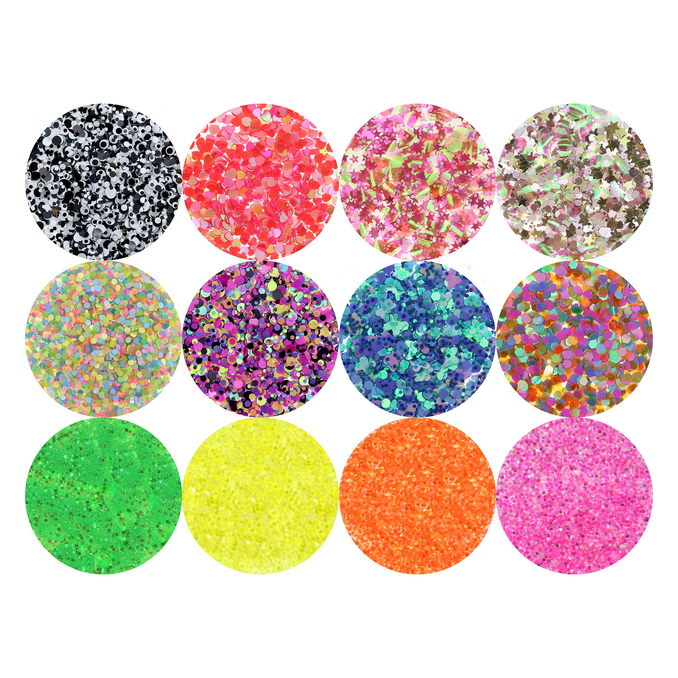 12 Packs: 12 ct. (144 total) Black Light Reactive Shaped Glitter by Creatology™