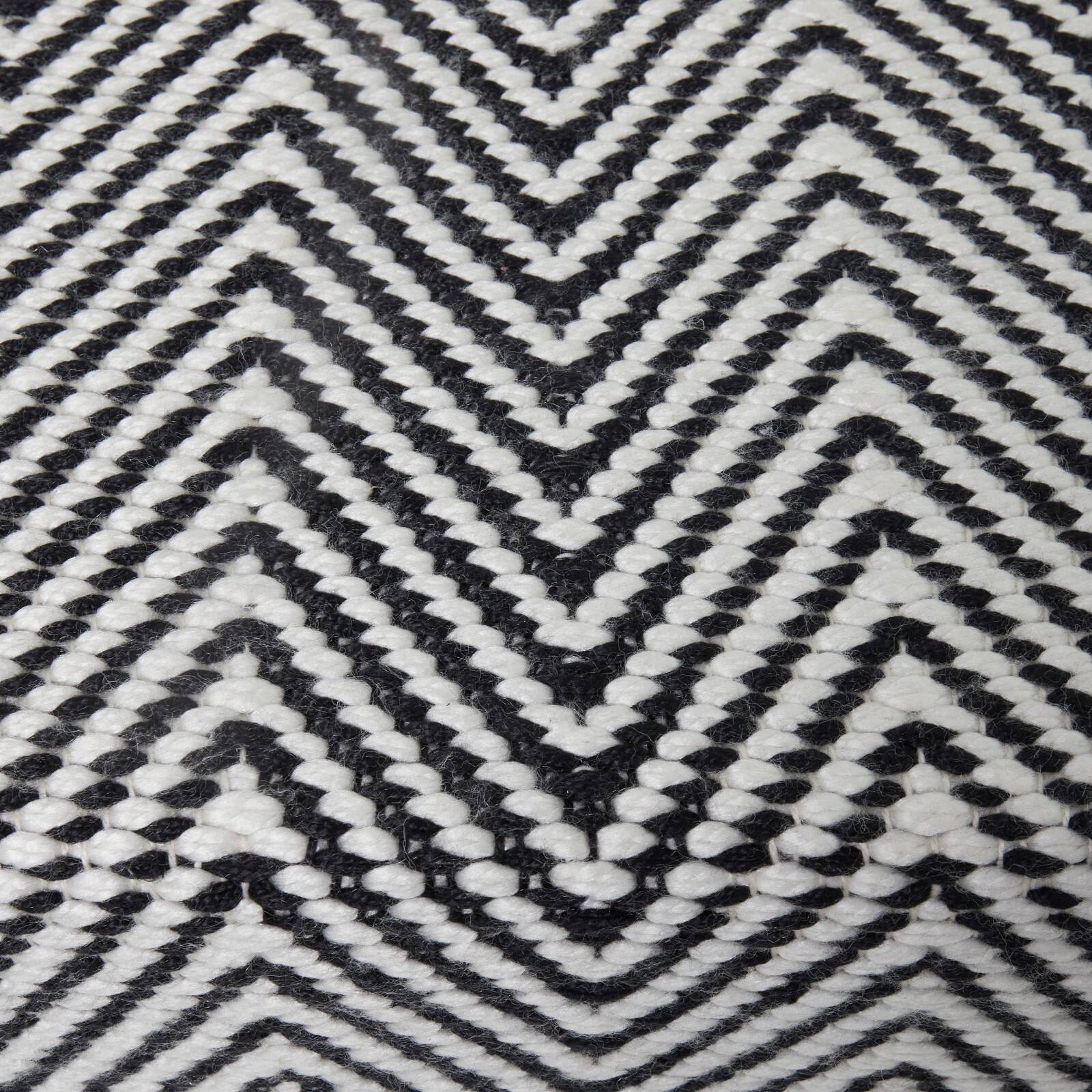 48&#x22; Black Wood Chevron Bench with Wood Legs