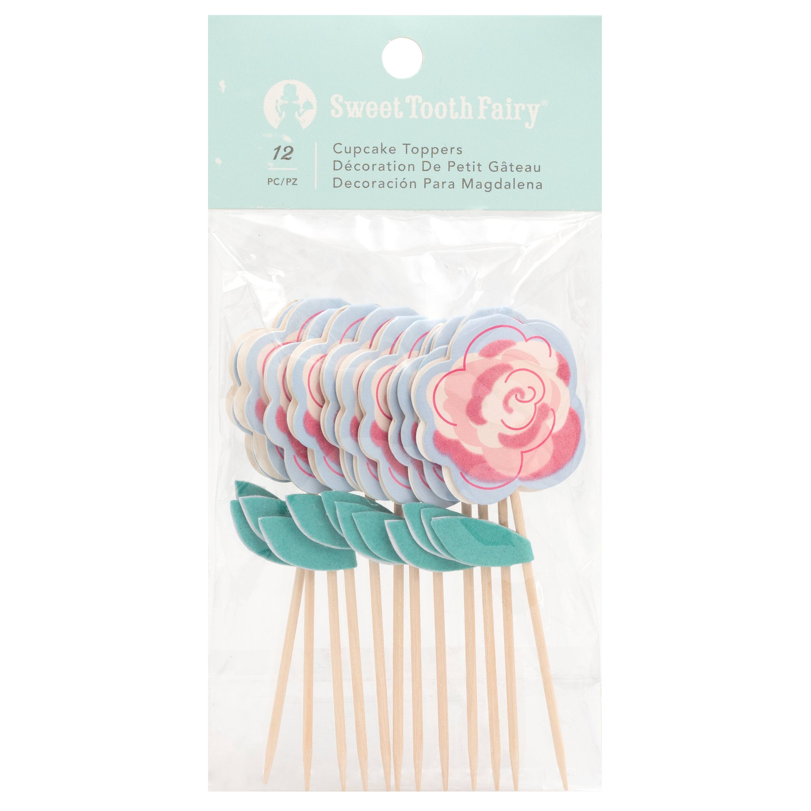 Sweet Tooth Fairy® Cupcake Toppers, Blue Floral Michaels