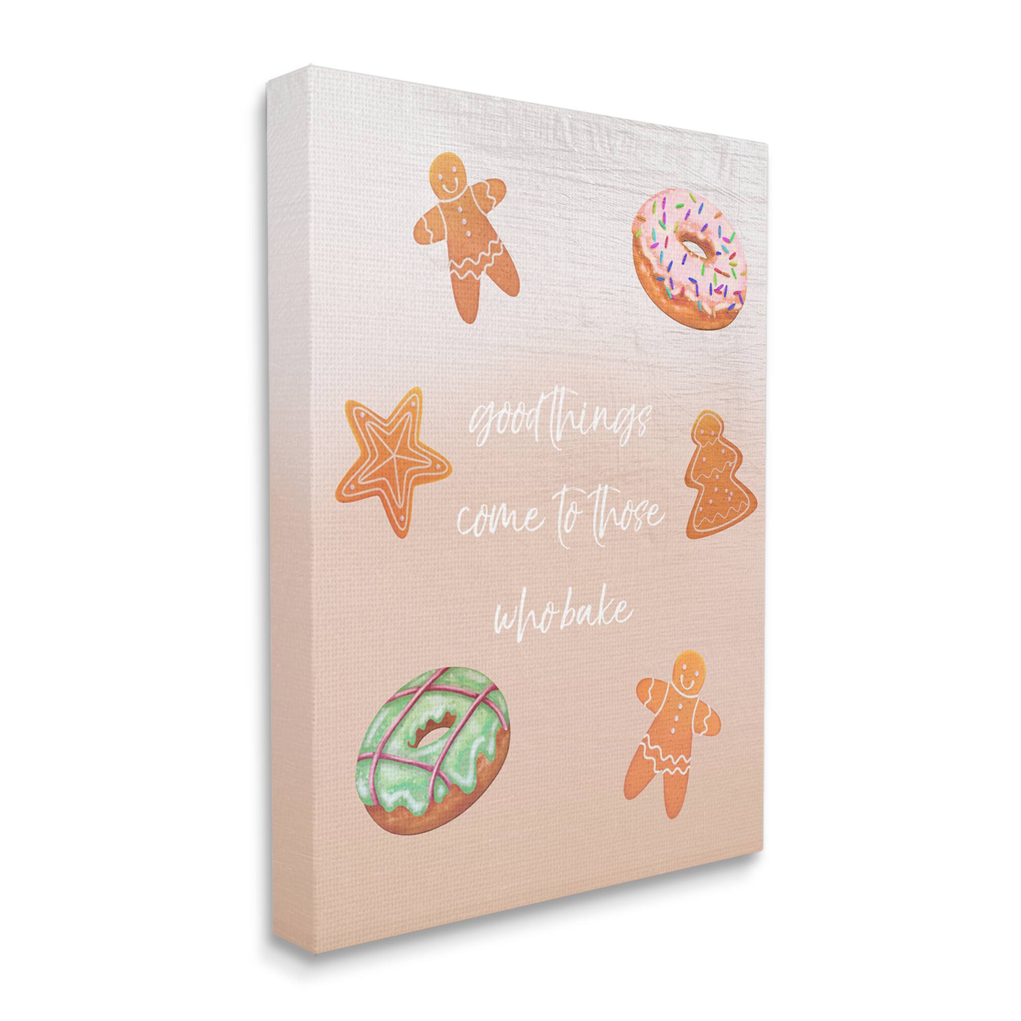 Stupell Industries Those Who Bake Holiday Cookies Canvas Wall Art