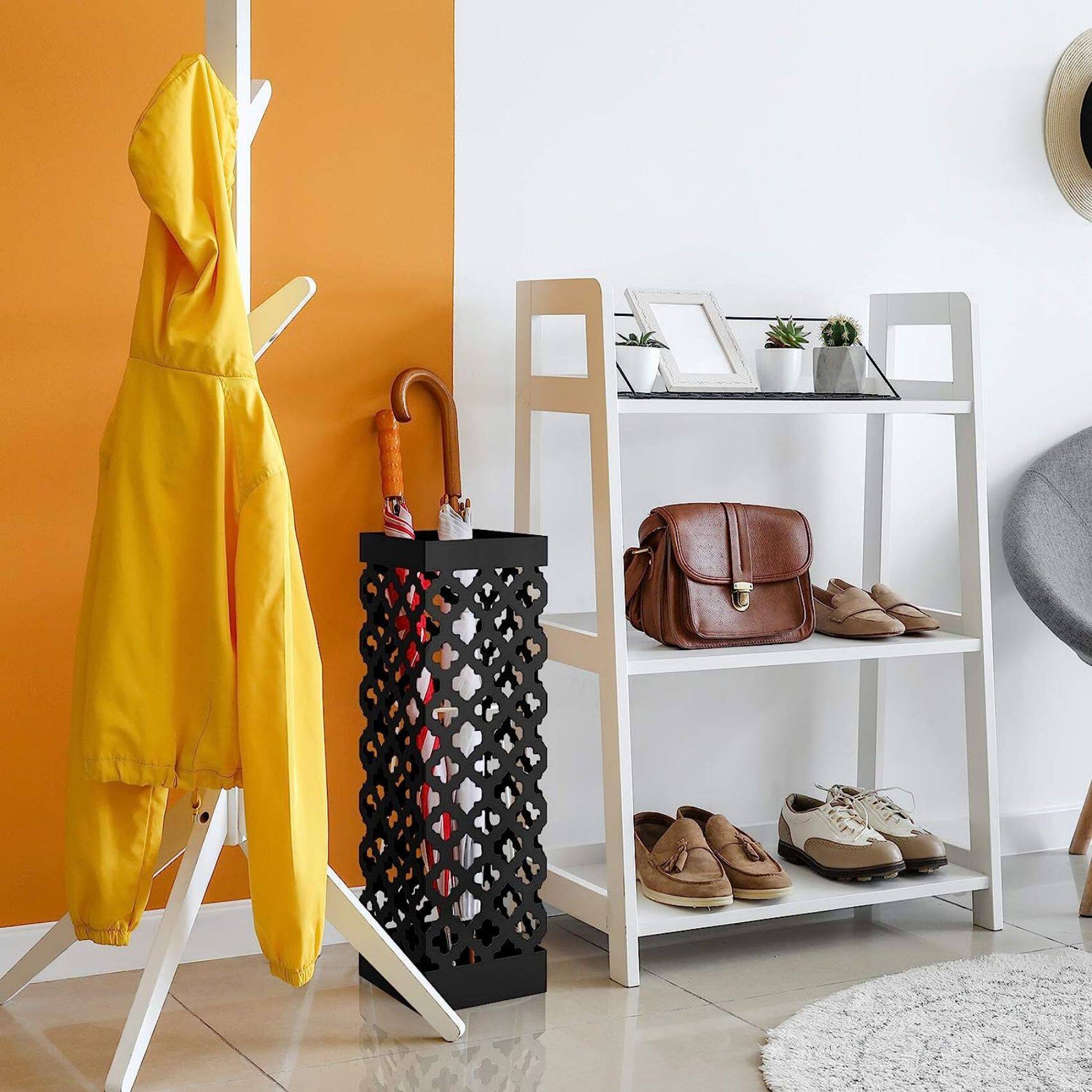 NEX&#x2122; Black Metal Umbrella Stand Rack