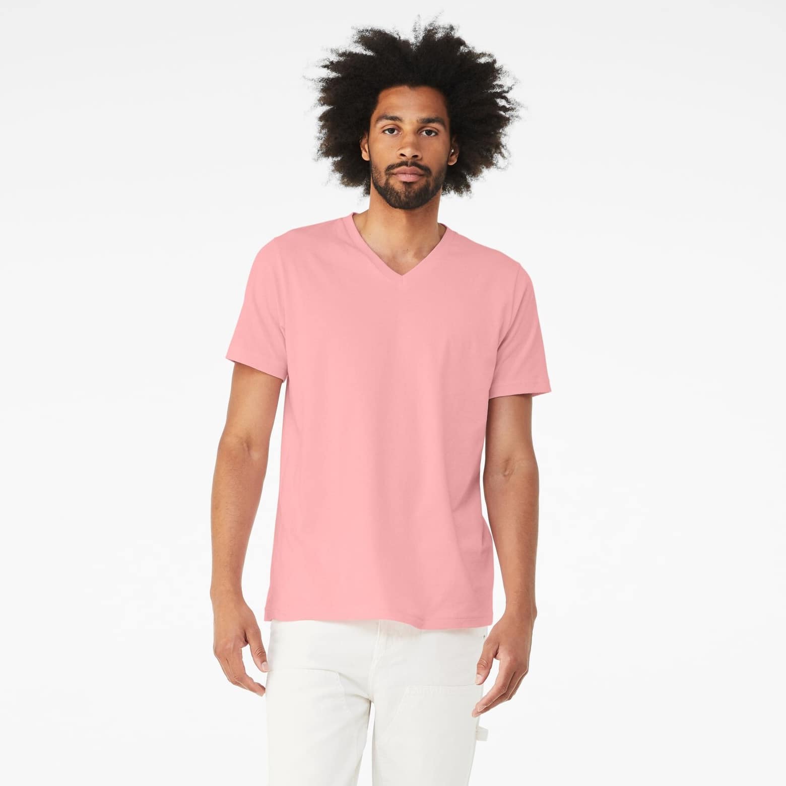 T-shirt en jersey unisexe à encolure en V et manches courtes de BELLA+CANVAS