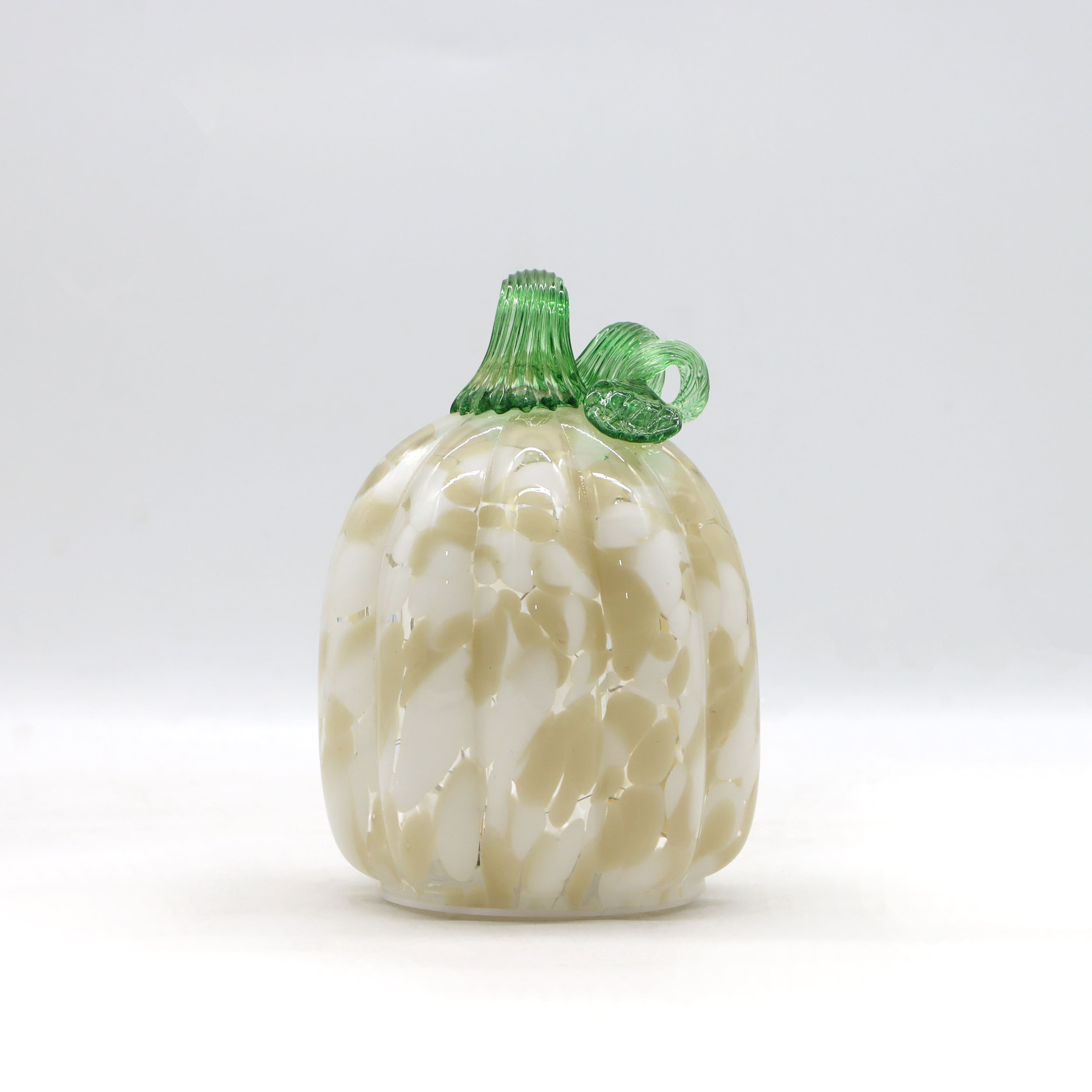 Small Warm White LED Cream Glass Pumpkin by Ashland&#xAE;