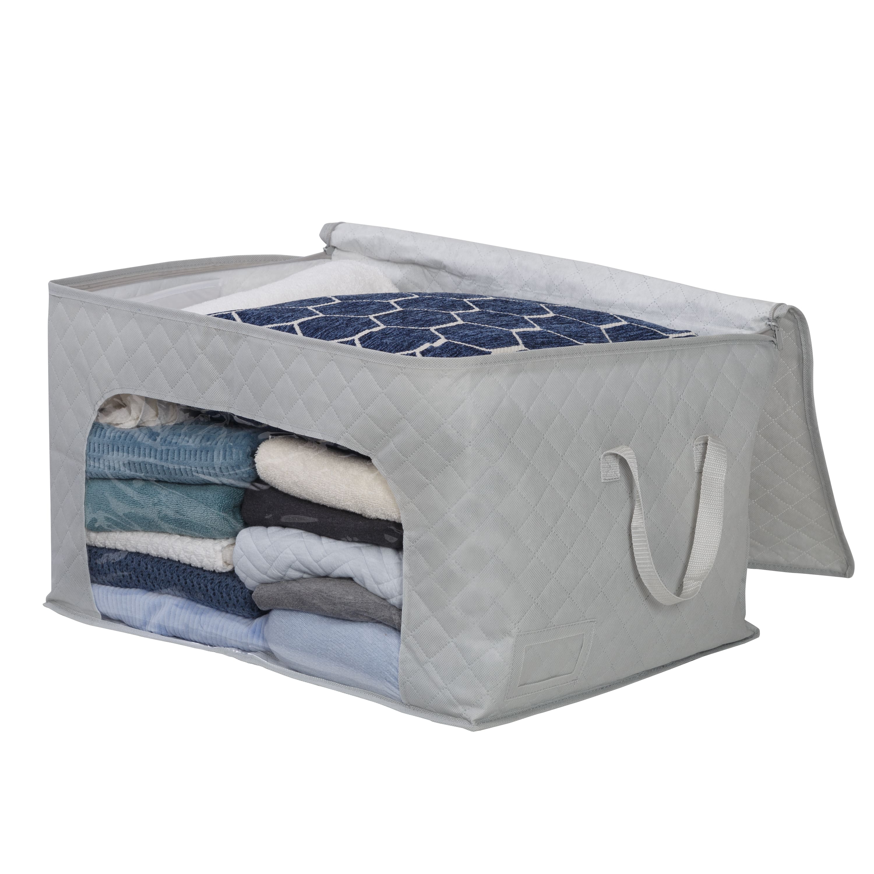 Honey Can Do Gray Clothes Storage Bags with Handles and Clear-View Windows, 3ct.