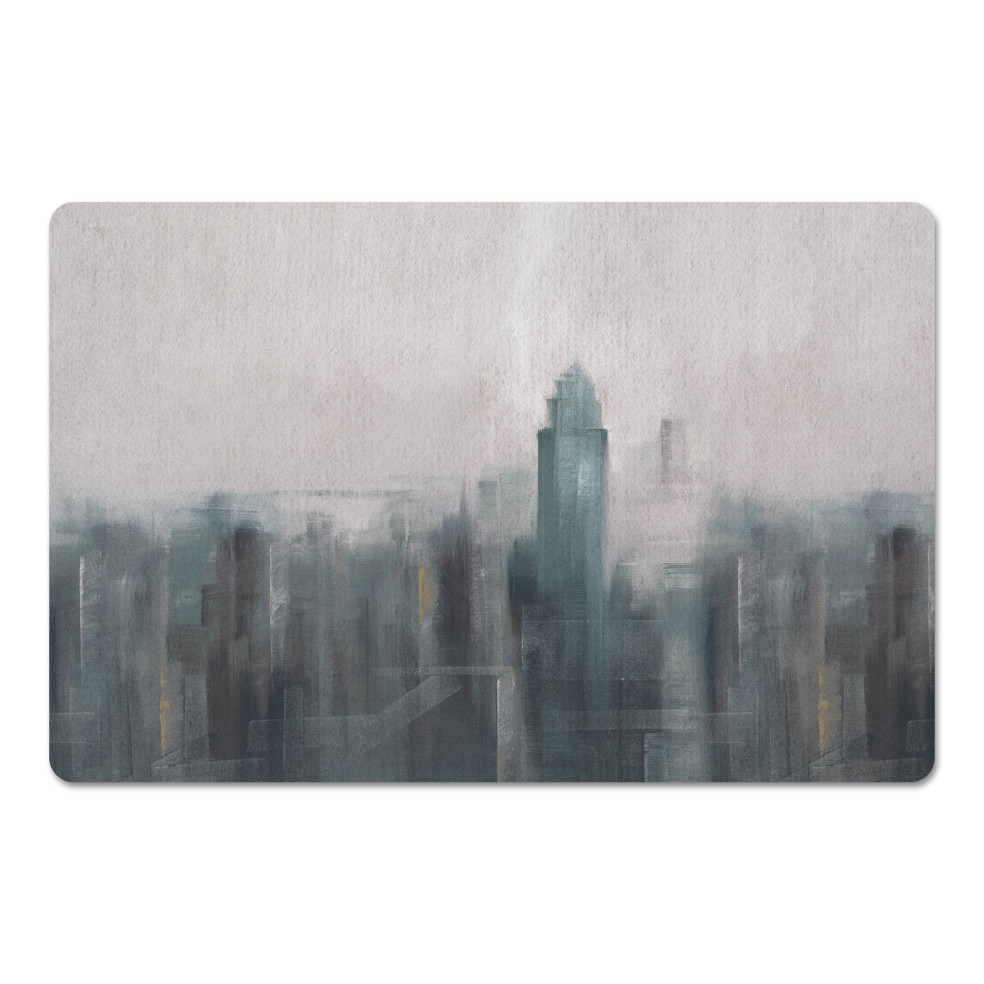 18&#x22; x 27&#x22; Blue Abstract Skyline Floor Mat